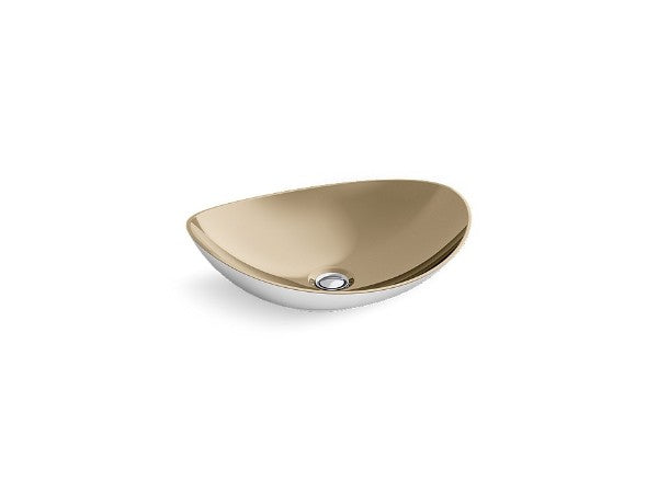 Myam™ Vessel, Matte Wht, Pol Trad Bronze in Multiple Finishes Length:24" Width:20" Height:10" - Maison&Co.