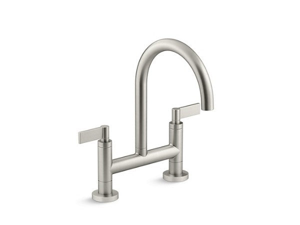 One™ Kitchen Bridge Faucet, D-Mount, Lv in Multiple Finishes Length:24.375" Width:16.375" Height:4.563" - Maison&Co.