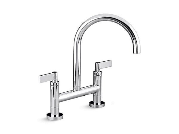 One™ Kitchen Bridge Faucet, D-Mount, Lv in Multiple Finishes Length:24.375" Width:16.375" Height:4.563" - Maison&Co.
