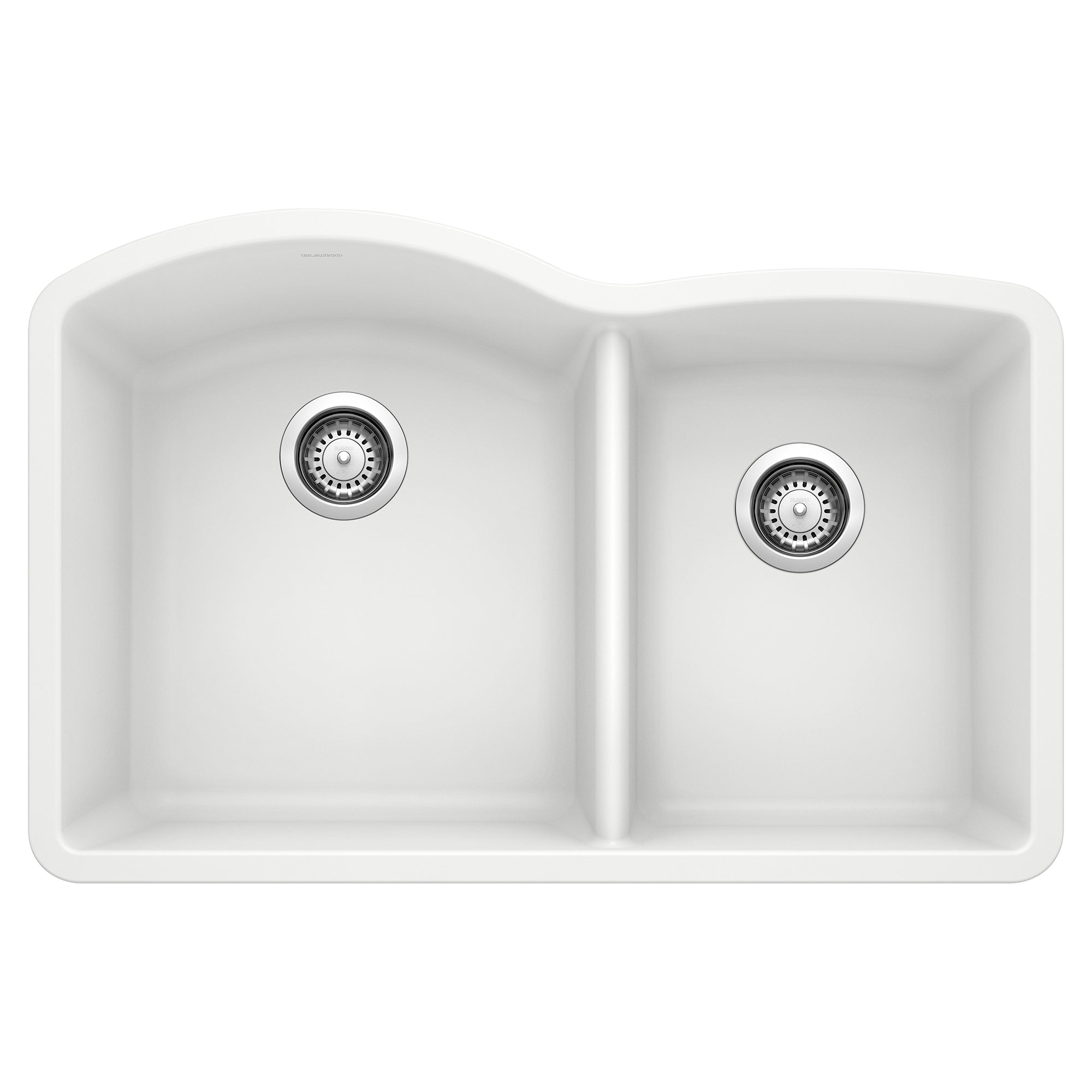 Blanco - 440180 - Diamond SILGRANIT 32" 60/40 Double Bowl Undermount Kitchen Sink - White