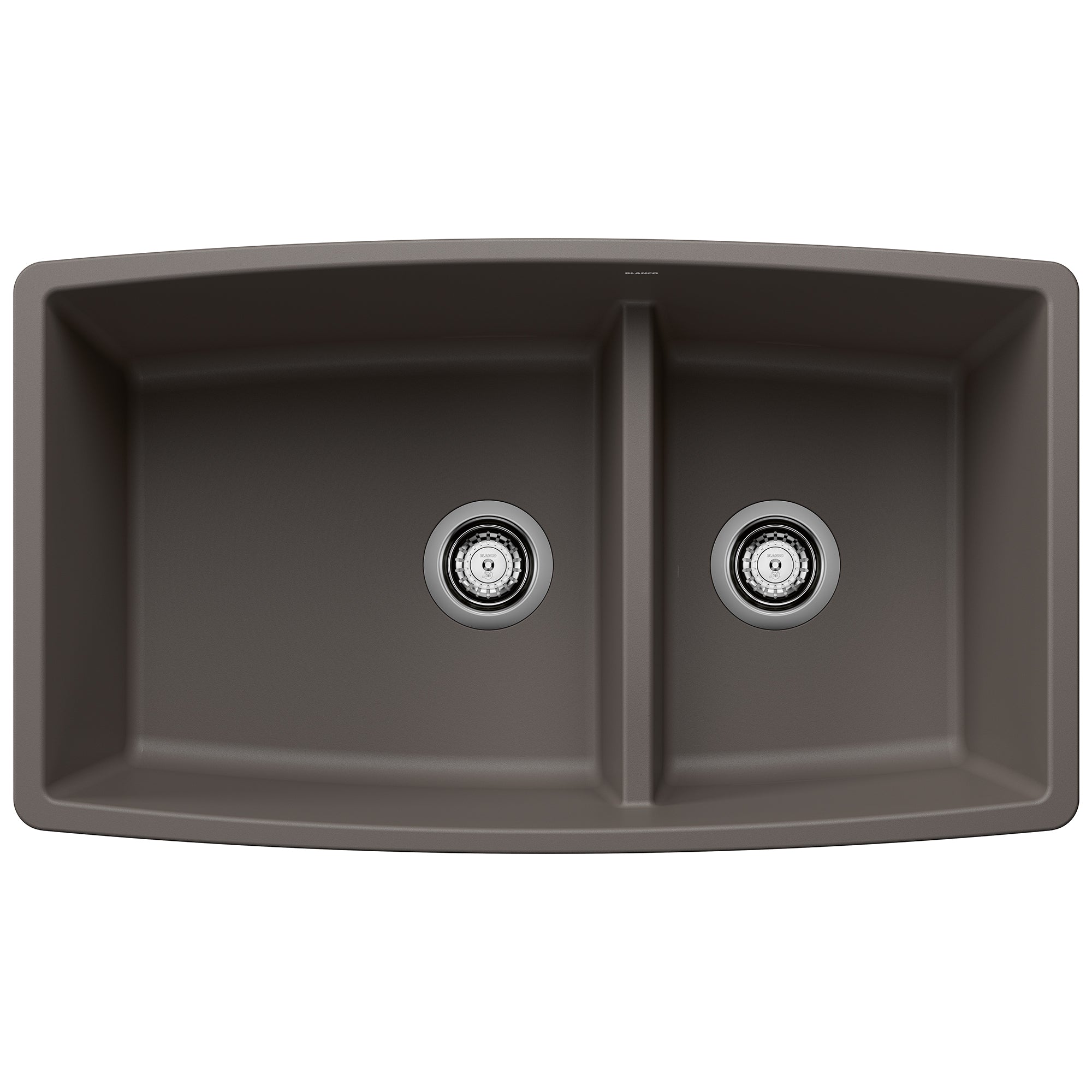 Blanco - 443125 - Performa SILGRANIT 33" 60/40 Double Bowl Undermount Kitchen Sink with Low Divide - Volcano Gray