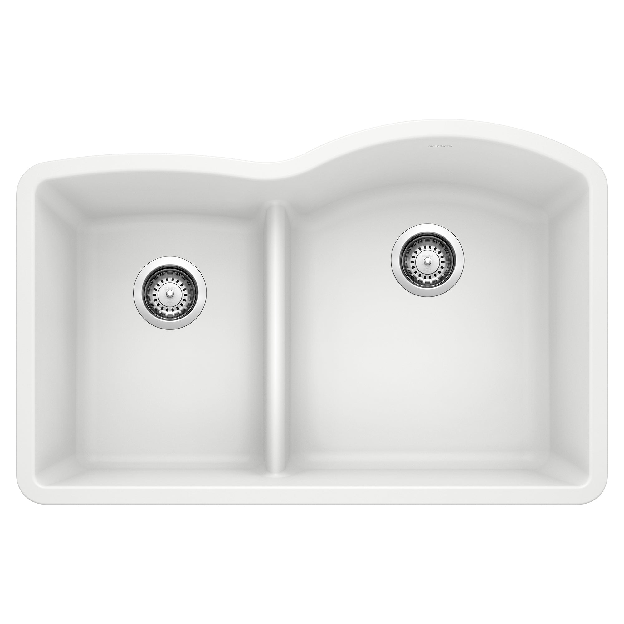 Blanco - 441603 - Diamond SILGRANIT 32" 40/60 Reverse Double Bowl Undermount Kitchen Sink with Low Divide - White