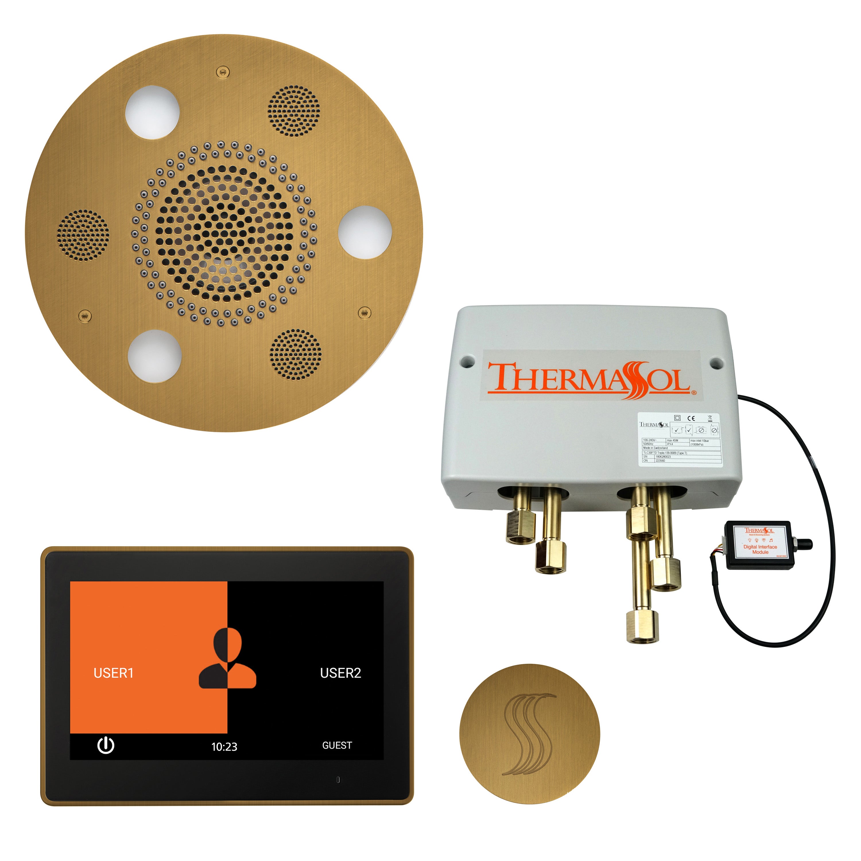 Total Wellness Package - Serenity Advanced (Round) + ThermaTouch 10 Control + Digital Shower Valve + Steam Head (Round) - Maison&Co.