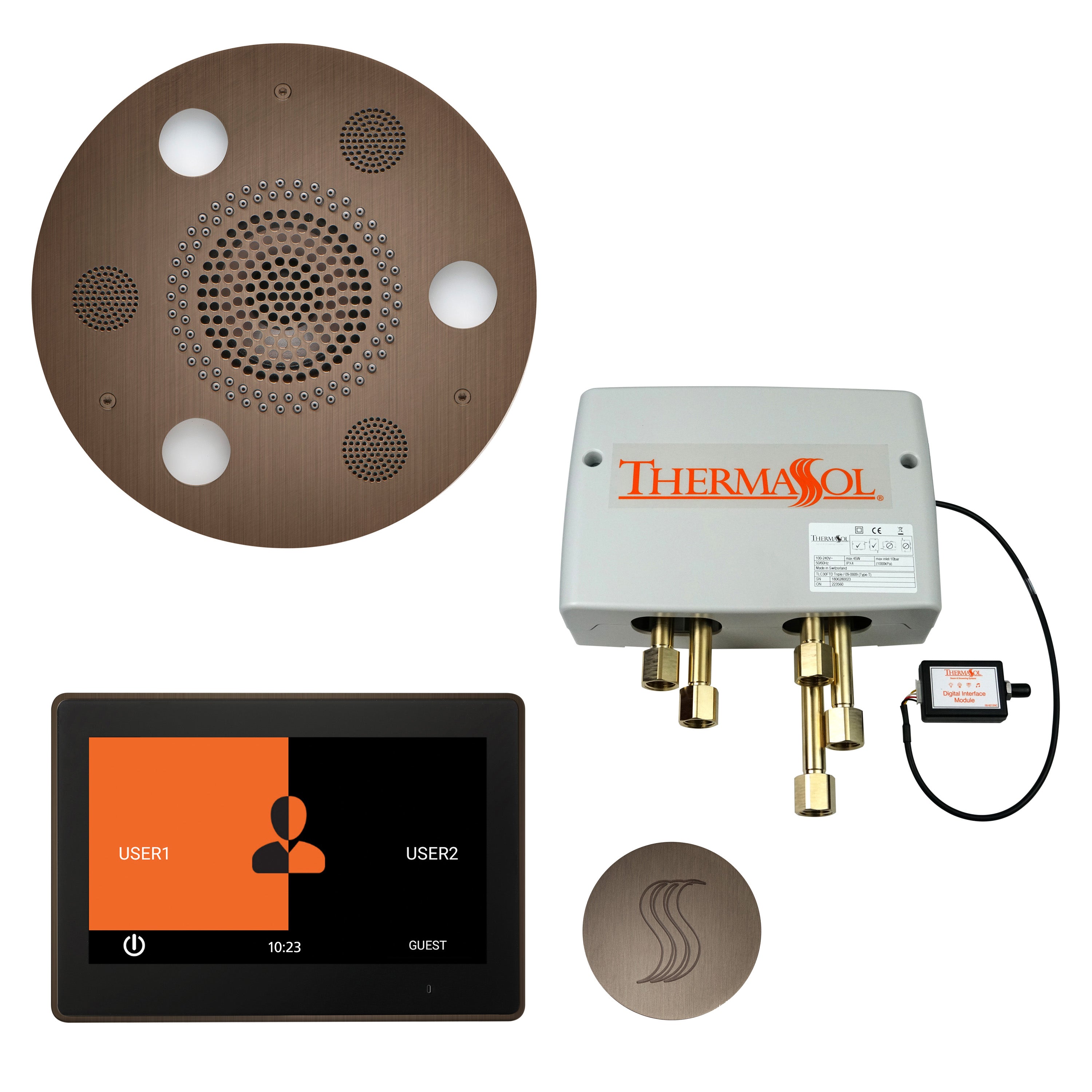 Total Wellness Package - Serenity Advanced (Round) + ThermaTouch 10 Control + Digital Shower Valve + Steam Head (Round) - Maison&Co.
