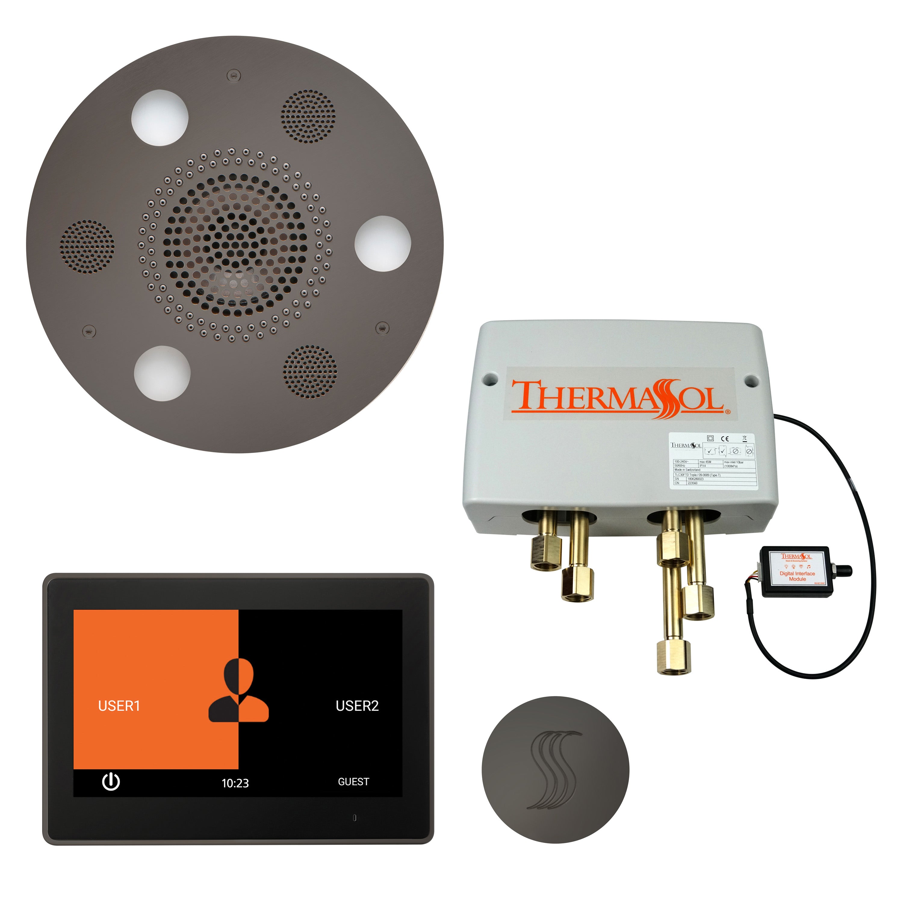 Total Wellness Package - Serenity Advanced (Round) + ThermaTouch 10 Control + Digital Shower Valve + Steam Head (Round) - Maison&Co.