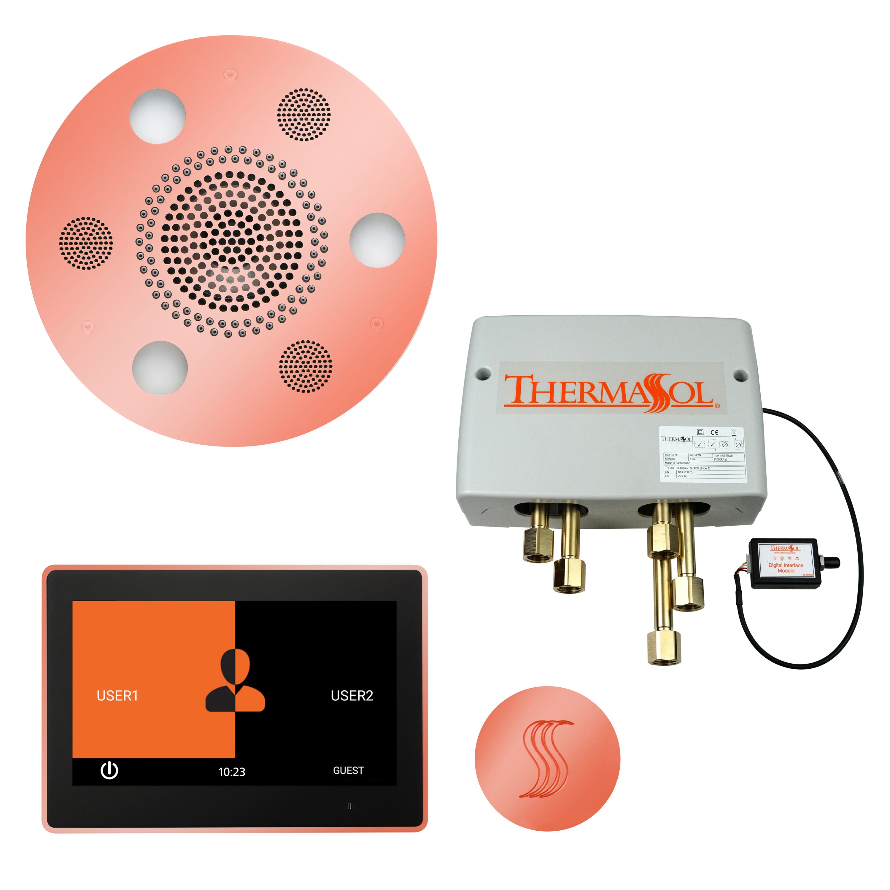 Total Wellness Package - Serenity Advanced (Round) + ThermaTouch 10 Control + Digital Shower Valve + Steam Head (Round) - Maison&Co.