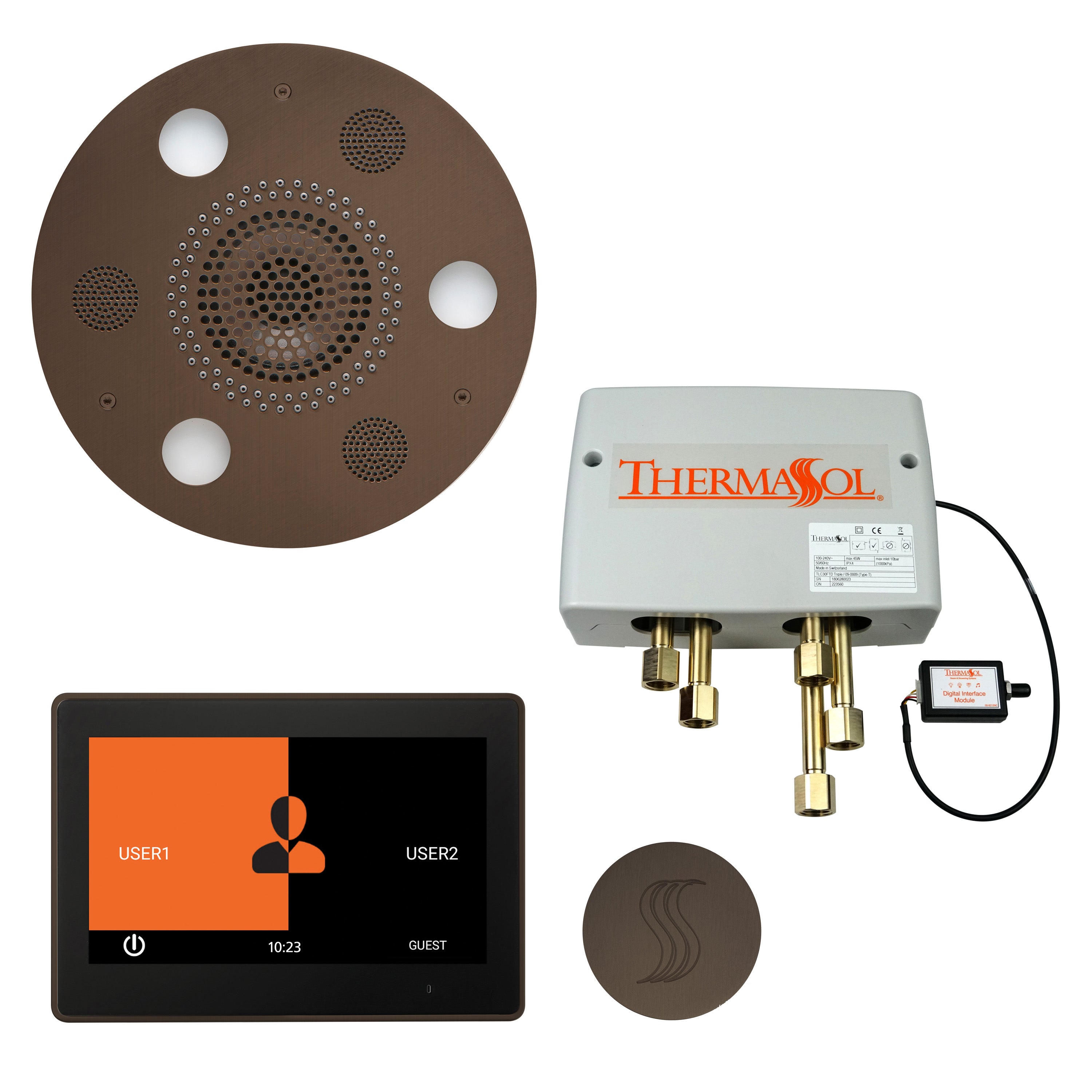 Total Wellness Package - Serenity Advanced (Round) + ThermaTouch 10 Control + Digital Shower Valve + Steam Head (Round) - Maison&Co.