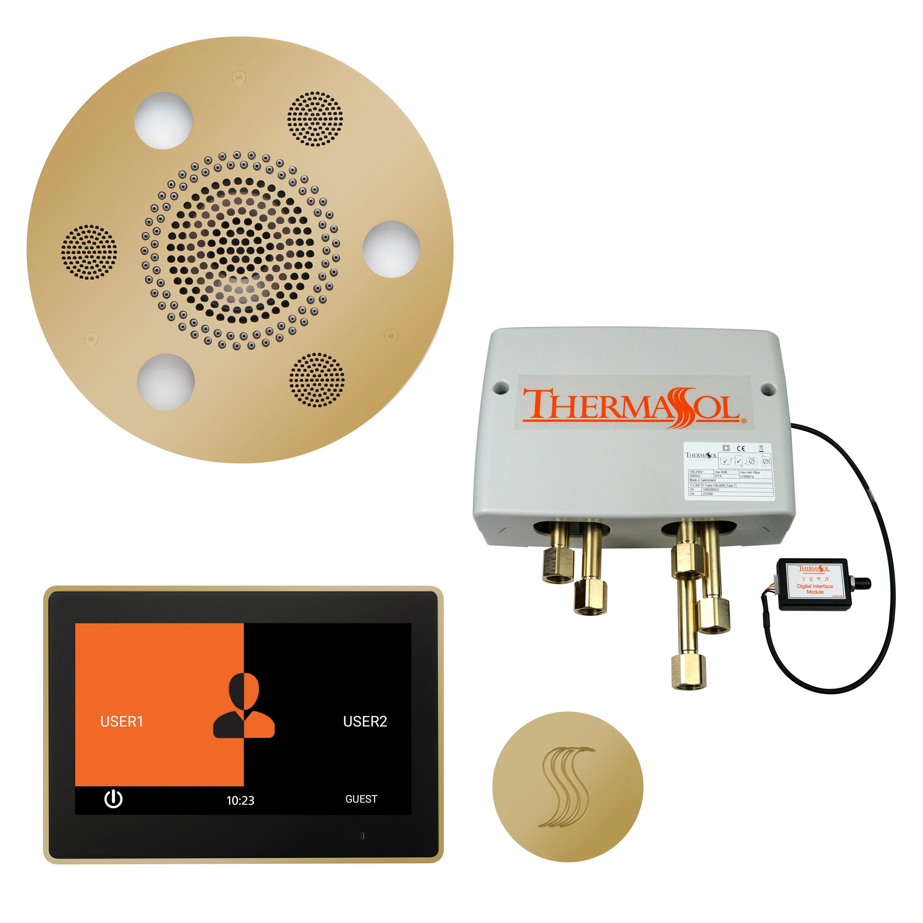 Total Wellness Package - Serenity Advanced (Round) + ThermaTouch 10 Control + Digital Shower Valve + Steam Head (Round) - Maison&Co.