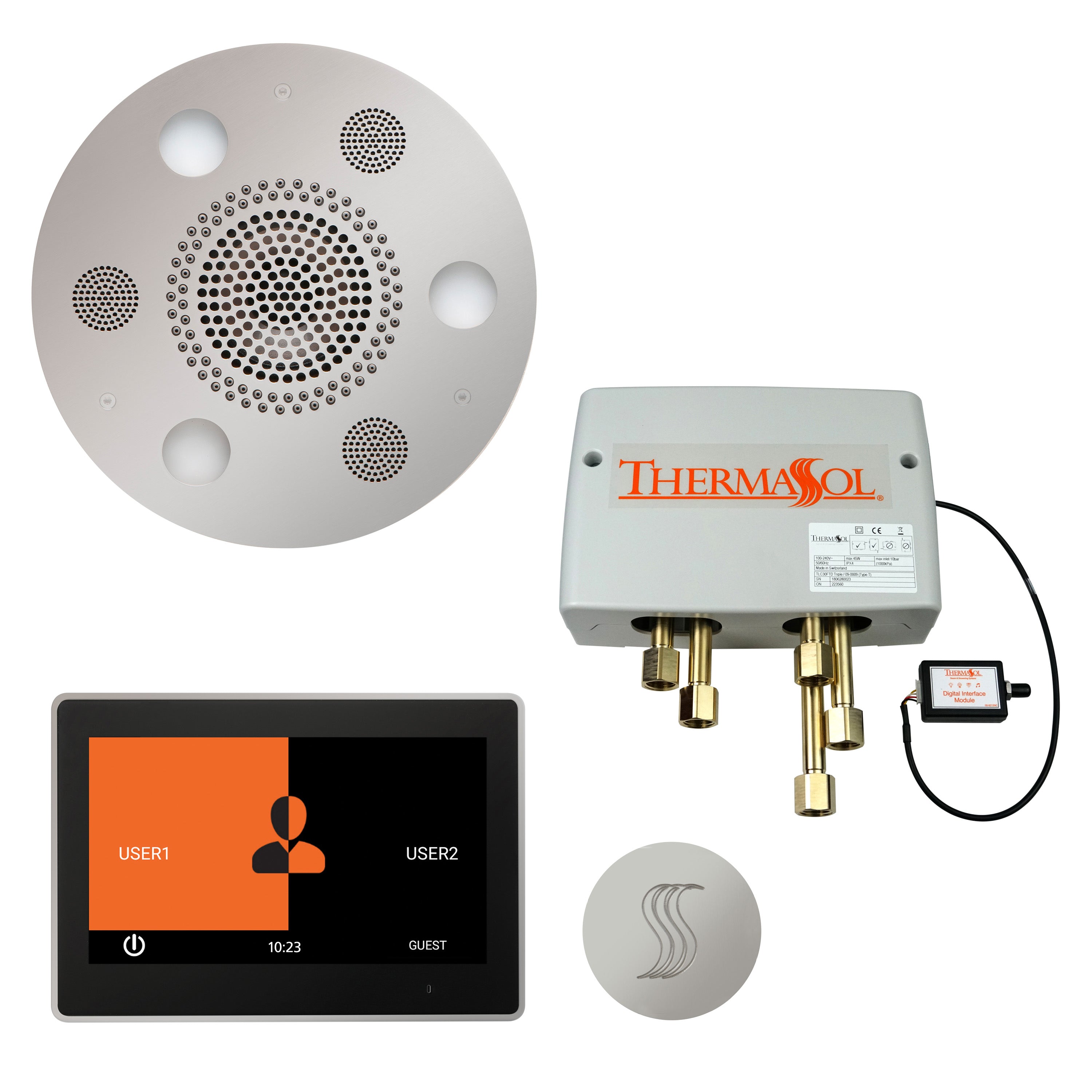Total Wellness Package - Serenity Advanced (Round) + ThermaTouch 10 Control + Digital Shower Valve + Steam Head (Round) - Maison&Co.
