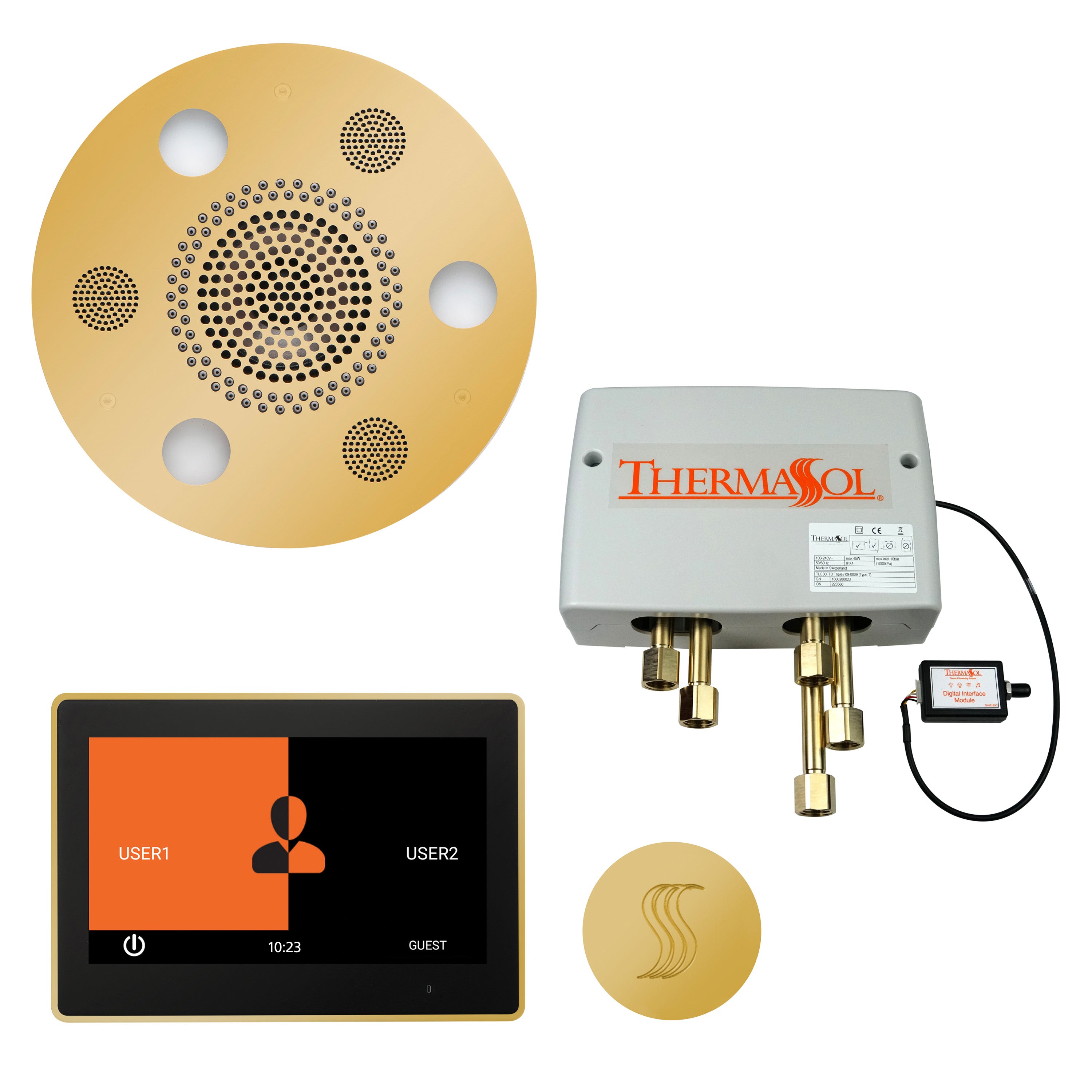 Total Wellness Package - Serenity Advanced (Round) + ThermaTouch 10 Control + Digital Shower Valve + Steam Head (Round) - Maison&Co.
