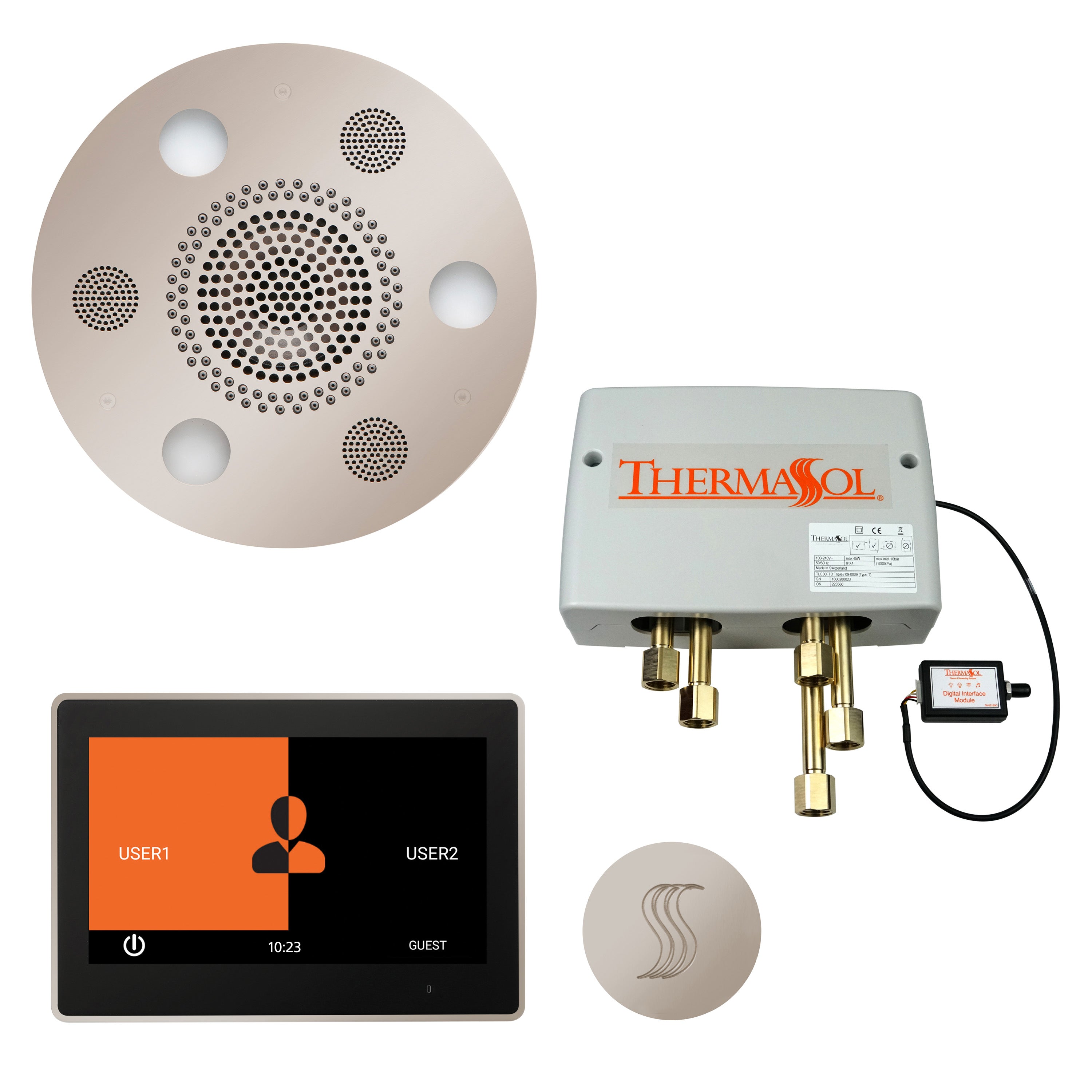 Total Wellness Package - Serenity Advanced (Round) + ThermaTouch 10 Control + Digital Shower Valve + Steam Head (Round) - Maison&Co.