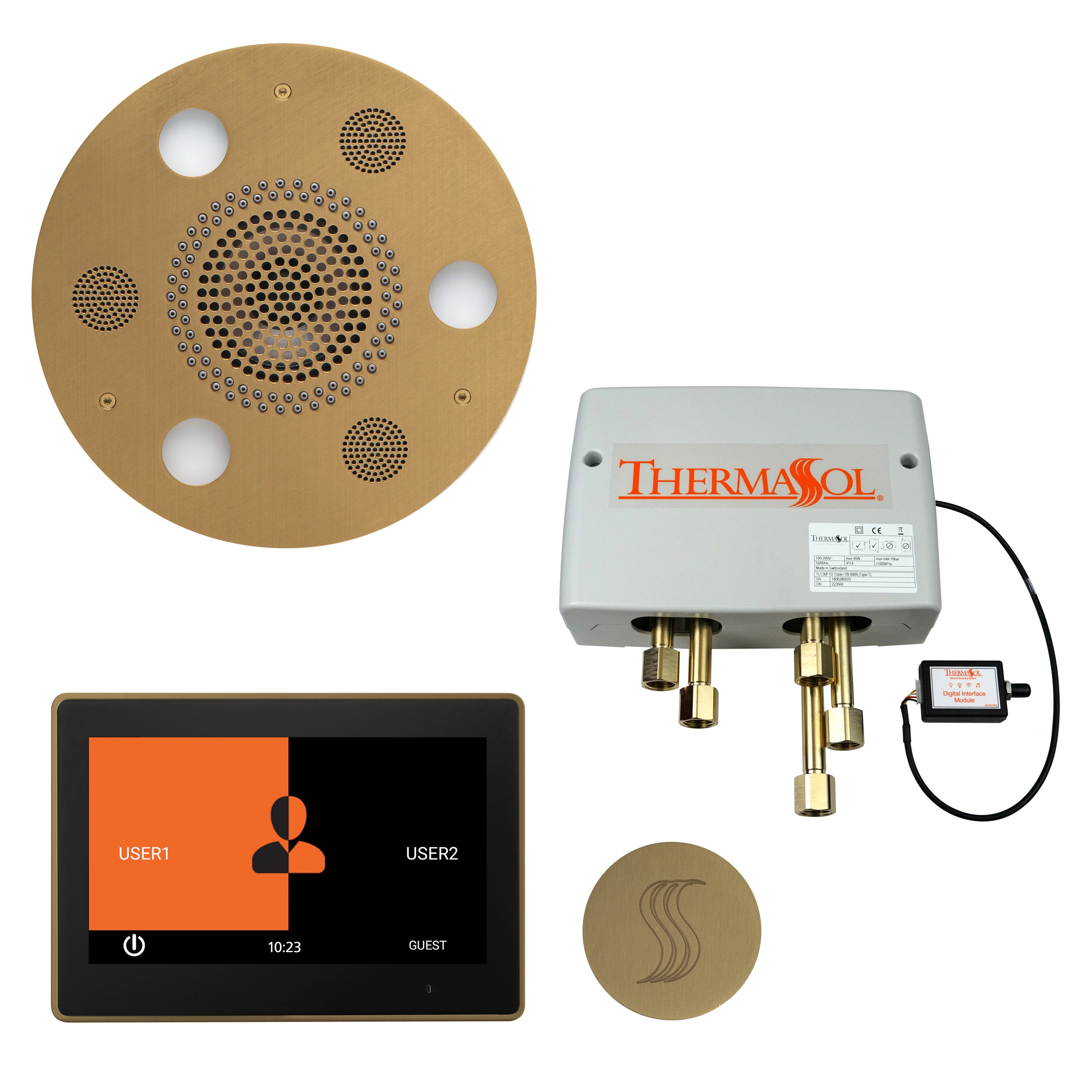Total Wellness Package - Serenity Advanced (Round) + ThermaTouch 10 Control + Digital Shower Valve + Steam Head (Round) - Maison&Co.