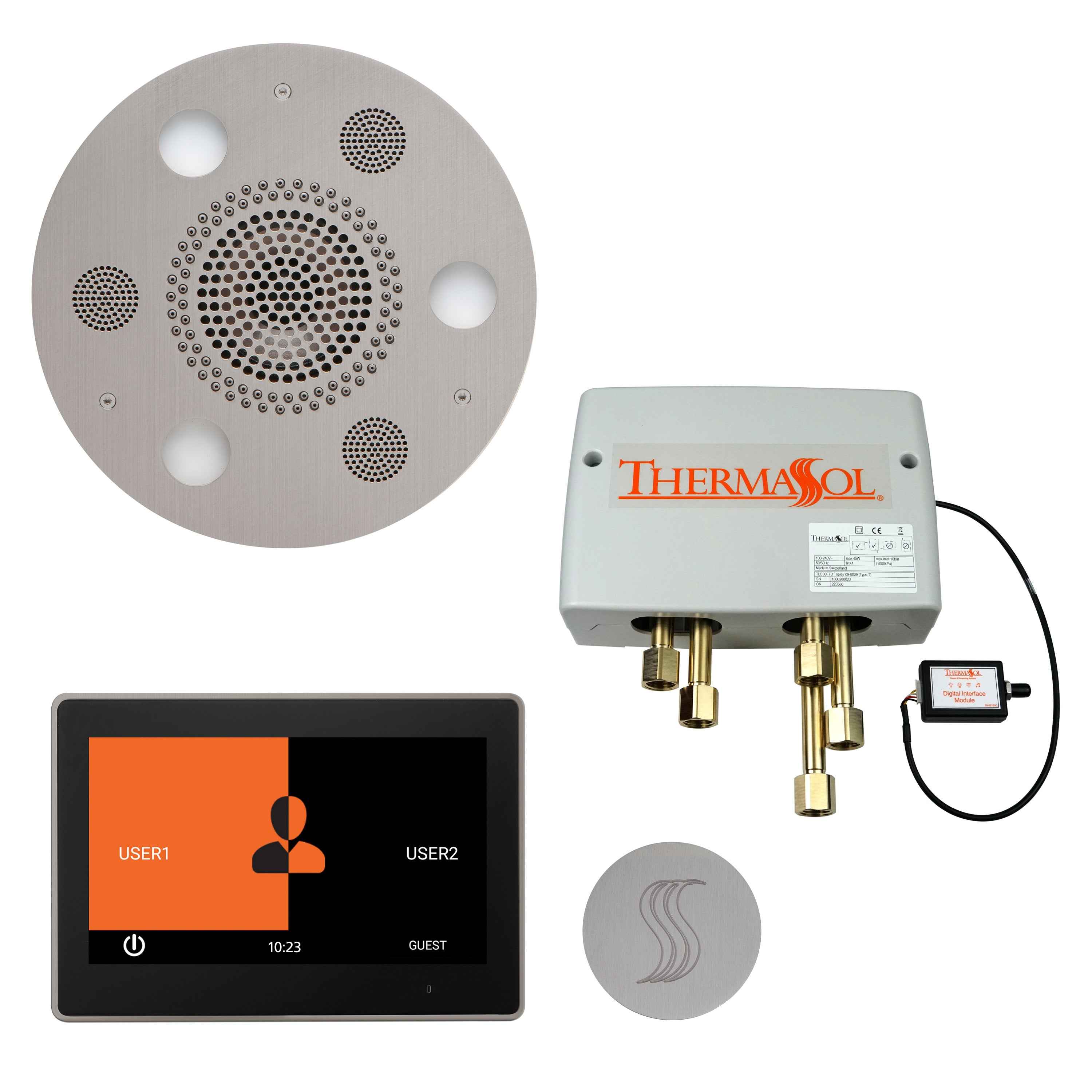 Total Wellness Package - Serenity Advanced (Round) + ThermaTouch 10 Control + Digital Shower Valve + Steam Head (Round) - Maison&Co.