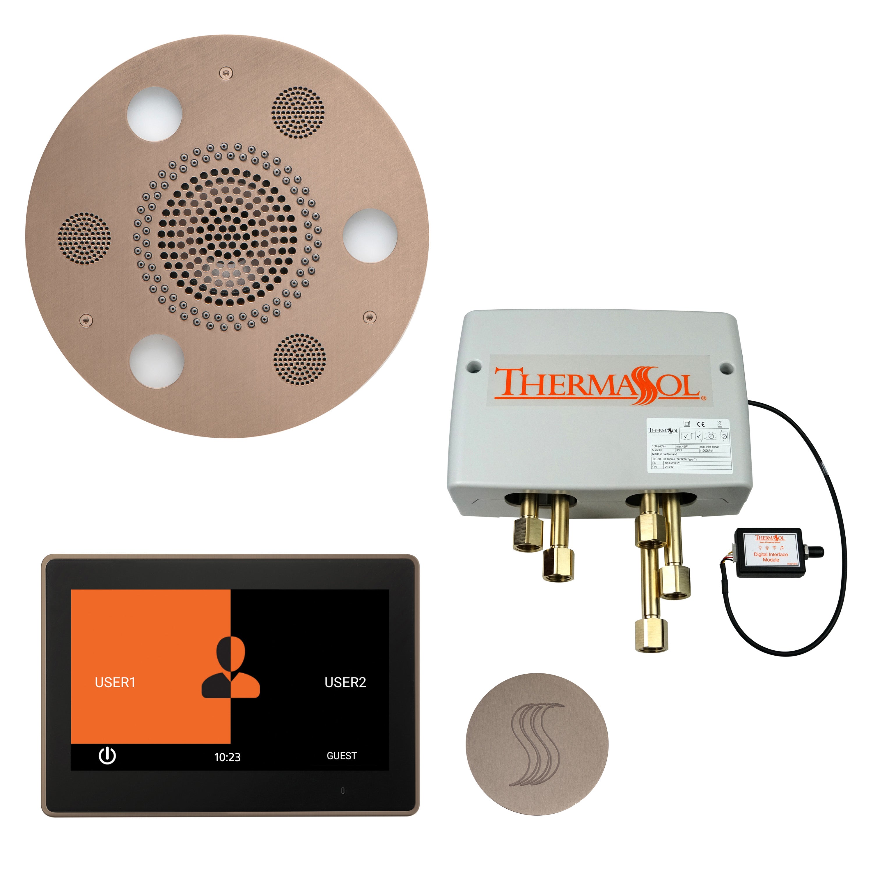 Total Wellness Package - Serenity Advanced (Round) + ThermaTouch 10 Control + Digital Shower Valve + Steam Head (Round) - Maison&Co.