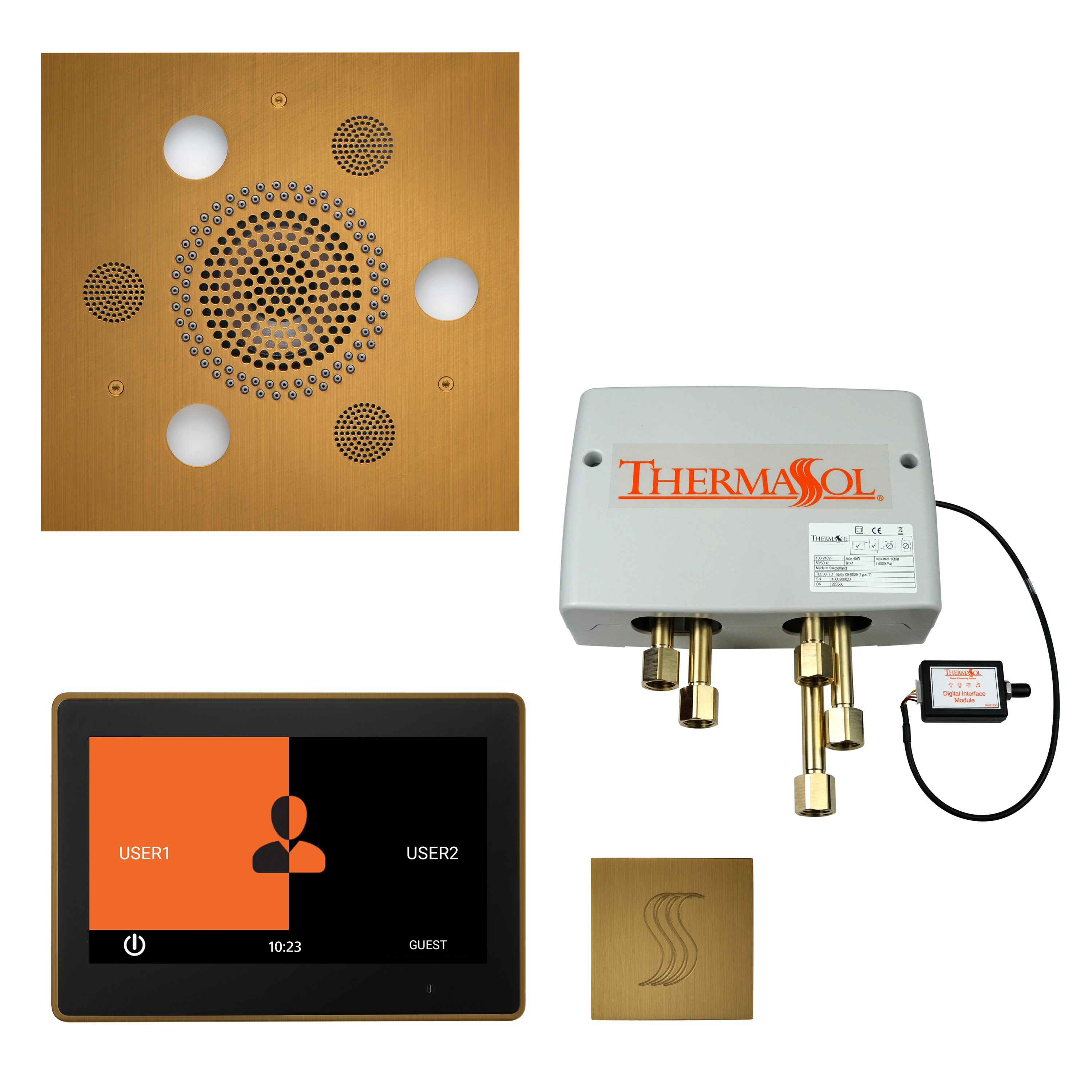 Total Wellness Package - Serenity Advanced (Square) + ThermaTouch 10 Control + Digital Shower Valve + Steam Head (Square) - Maison&Co.