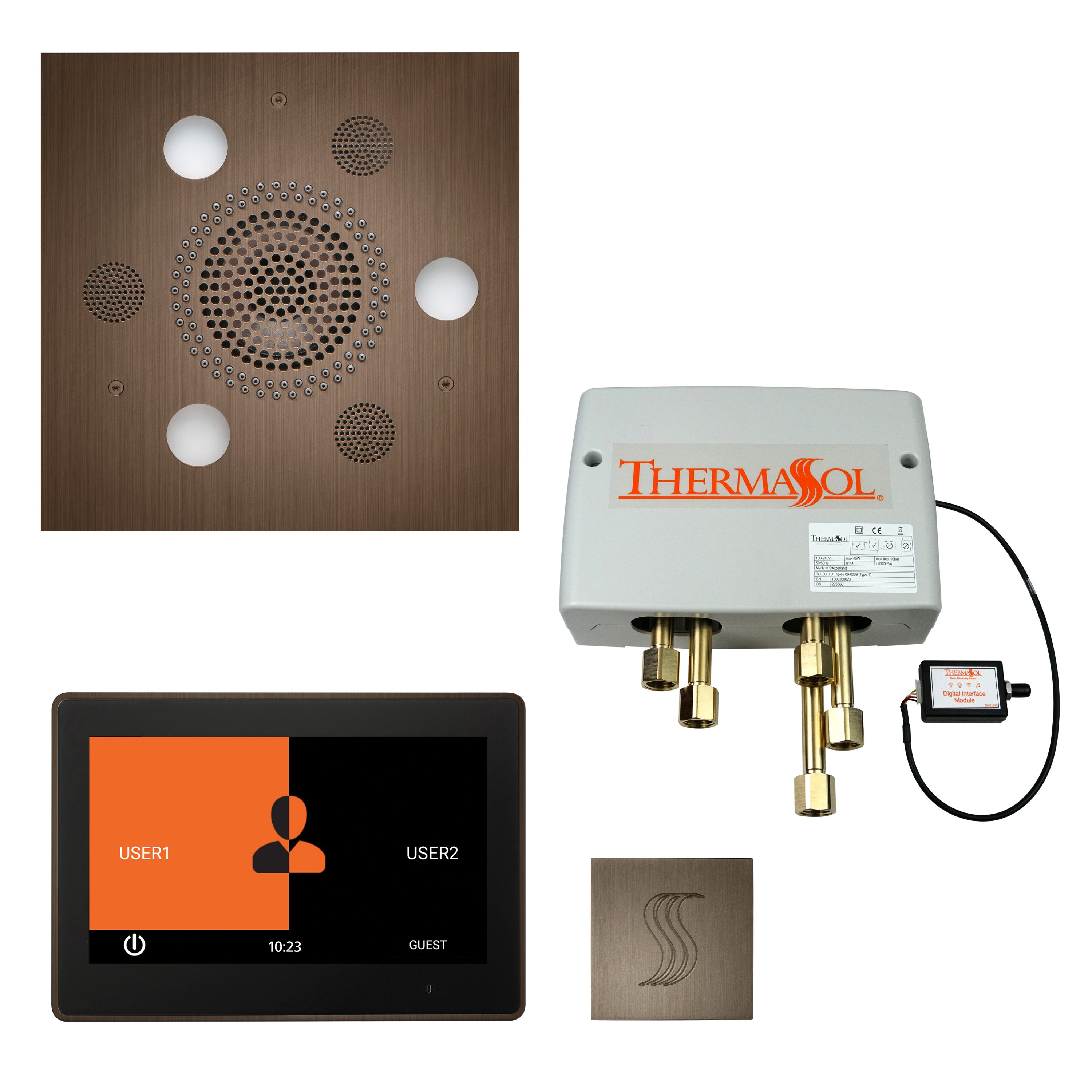 Total Wellness Package - Serenity Advanced (Square) + ThermaTouch 10 Control + Digital Shower Valve + Steam Head (Square) - Maison&Co.