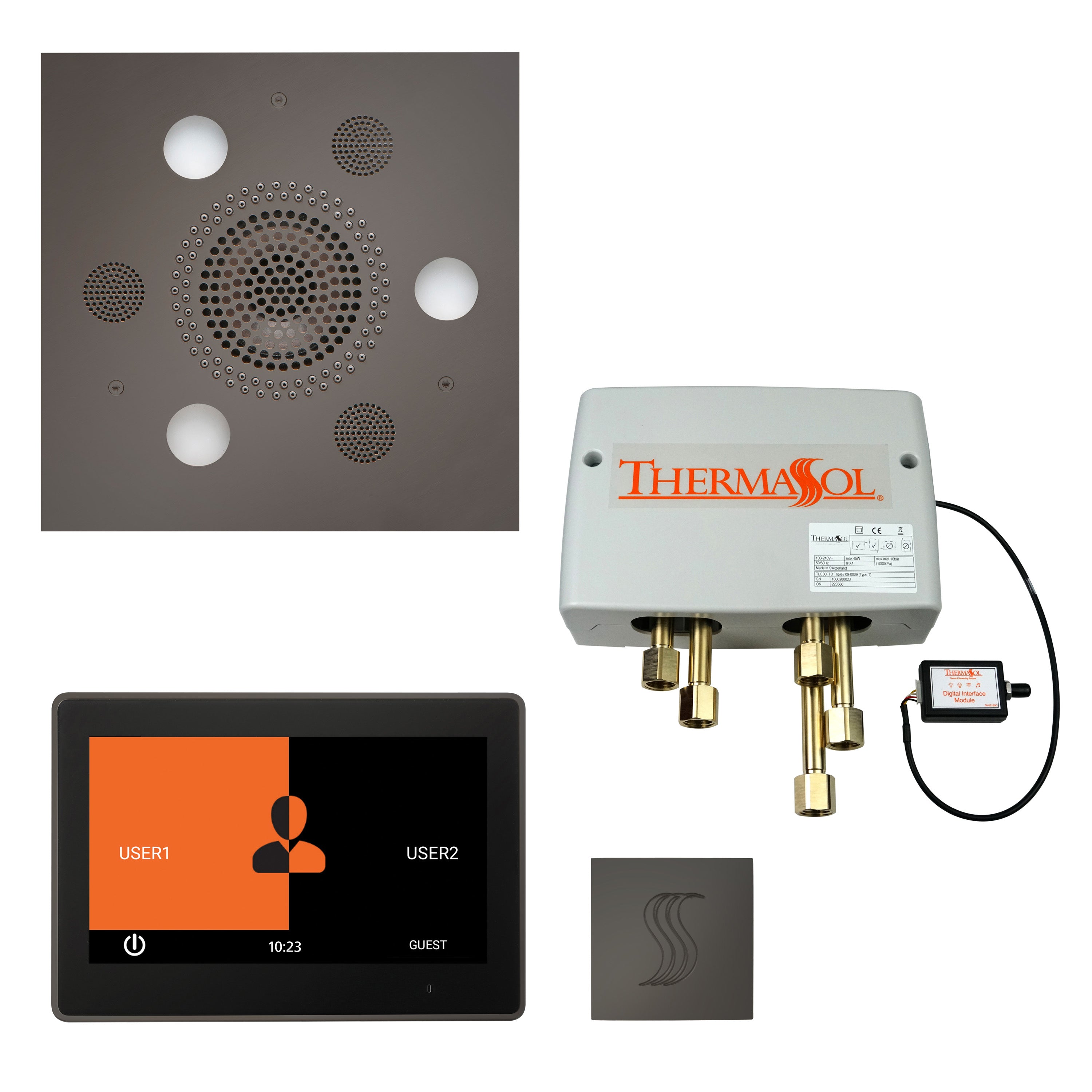 Total Wellness Package - Serenity Advanced (Square) + ThermaTouch 10 Control + Digital Shower Valve + Steam Head (Square) - Maison&Co.