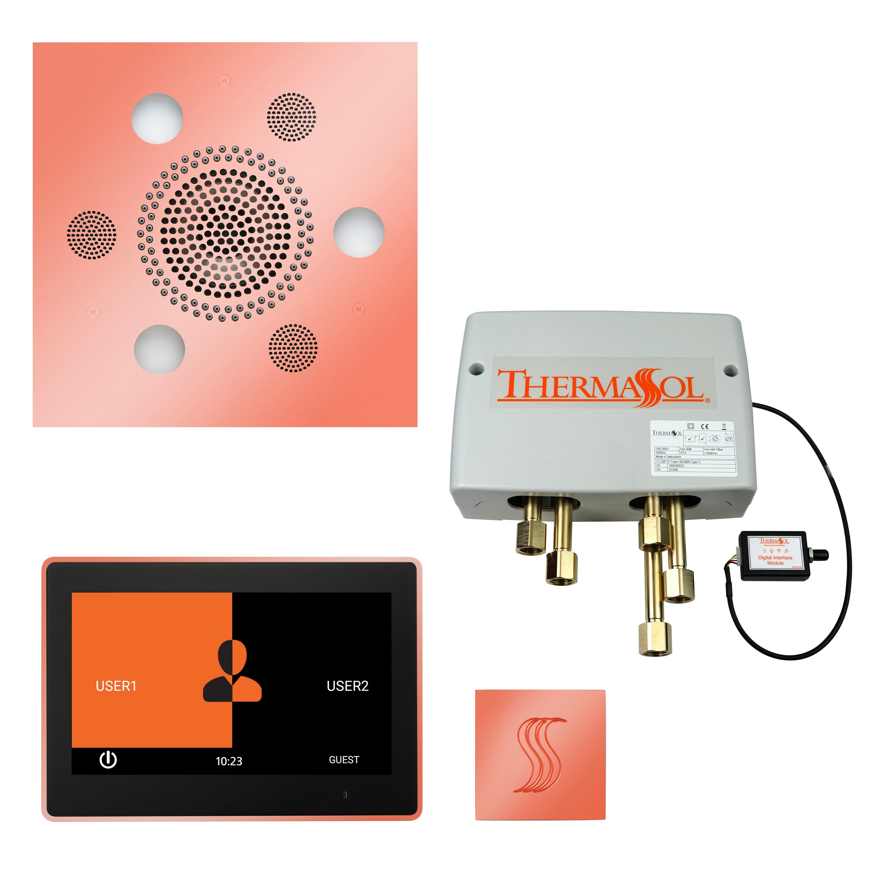 Total Wellness Package - Serenity Advanced (Square) + ThermaTouch 10 Control + Digital Shower Valve + Steam Head (Square) - Maison&Co.