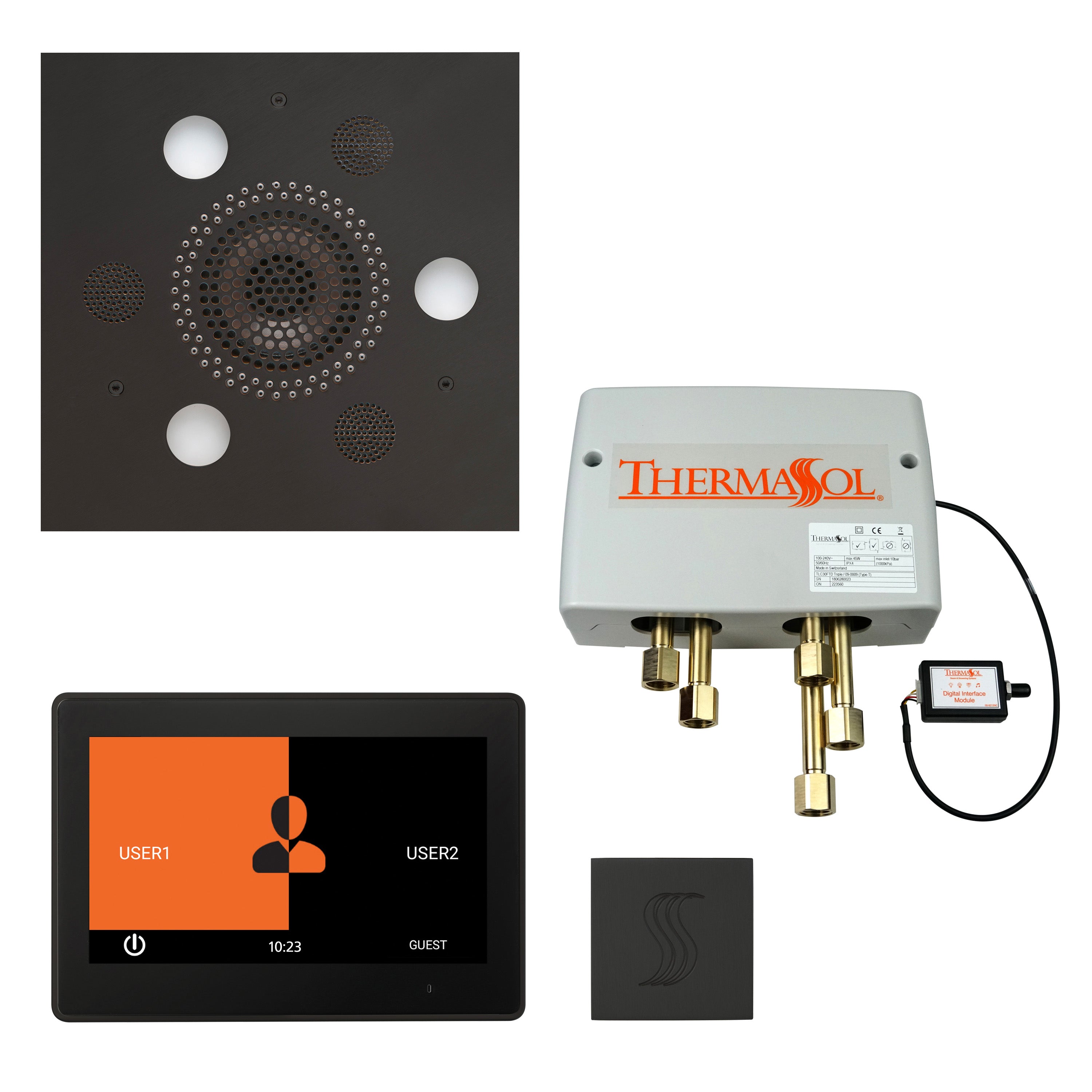 Total Wellness Package - Serenity Advanced (Square) + ThermaTouch 10 Control + Digital Shower Valve + Steam Head (Square) - Maison&Co.