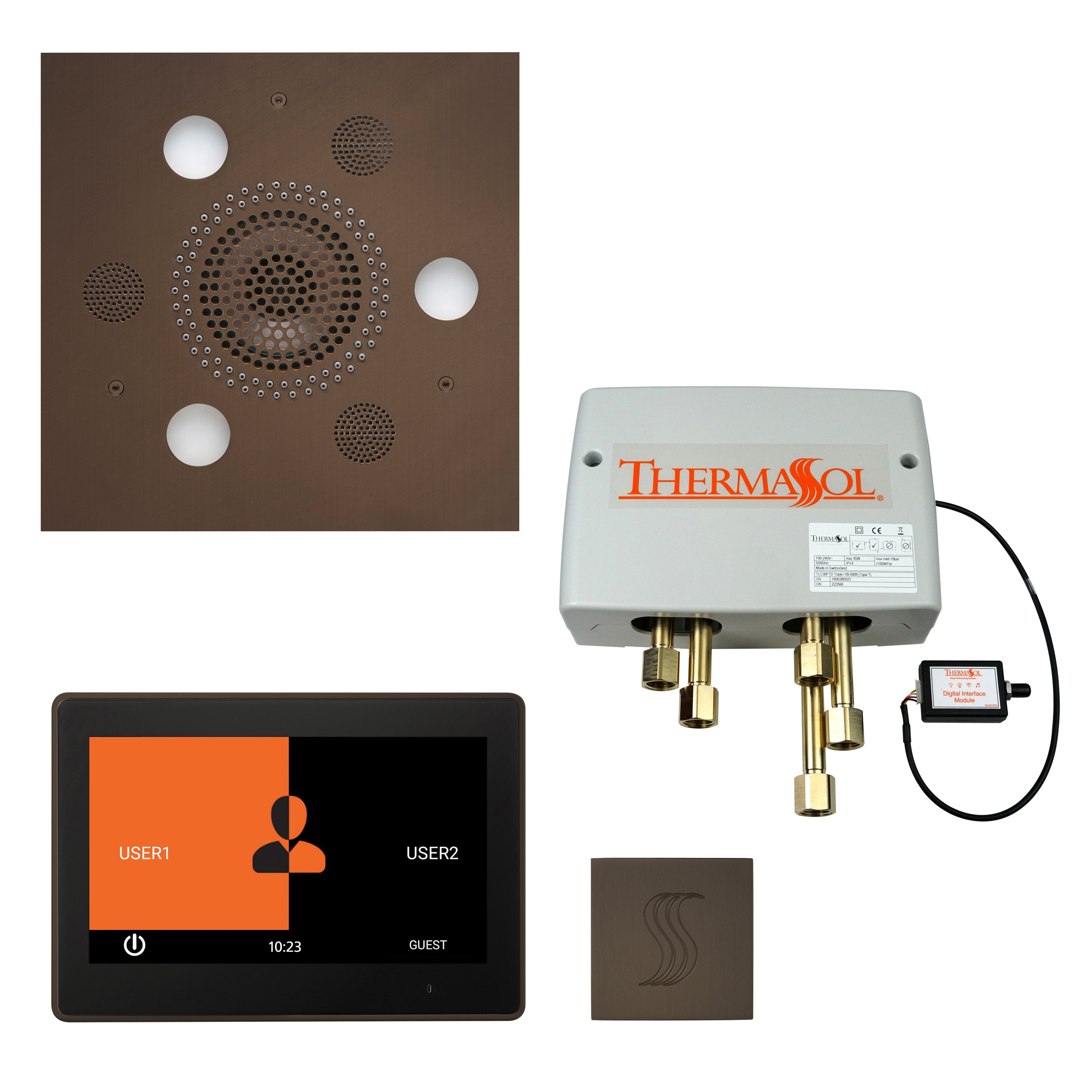 Total Wellness Package - Serenity Advanced (Square) + ThermaTouch 10 Control + Digital Shower Valve + Steam Head (Square) - Maison&Co.