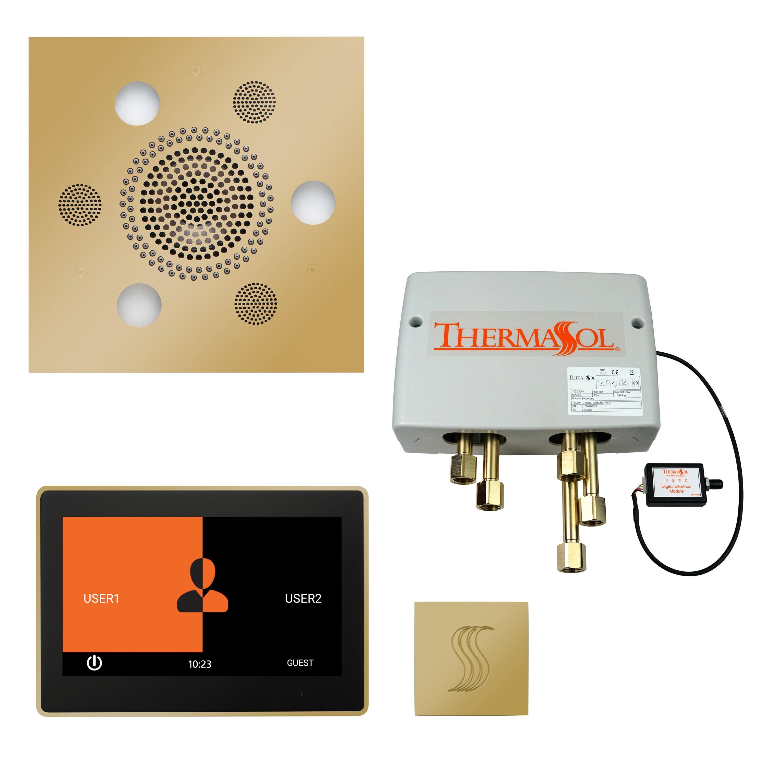 Total Wellness Package - Serenity Advanced (Square) + ThermaTouch 10 Control + Digital Shower Valve + Steam Head (Square) - Maison&Co.