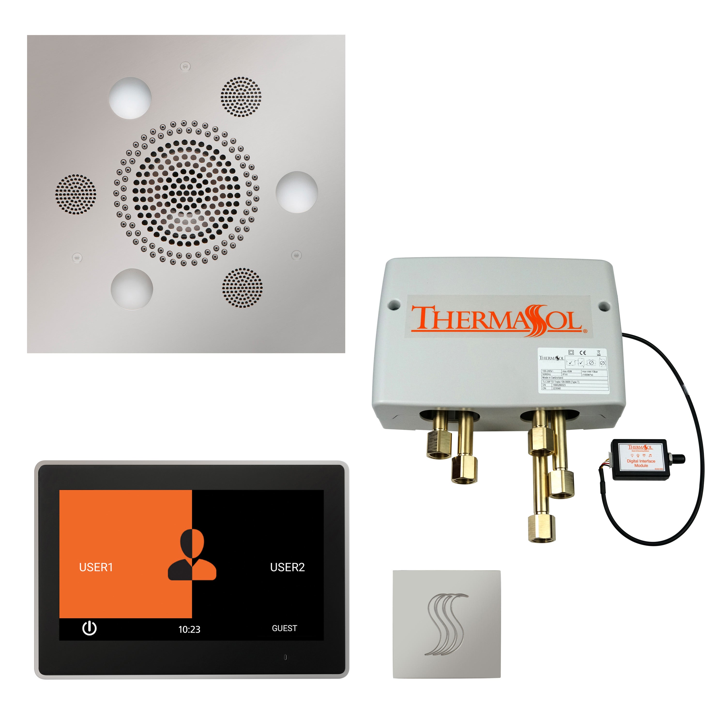 Total Wellness Package - Serenity Advanced (Square) + ThermaTouch 10 Control + Digital Shower Valve + Steam Head (Square) - Maison&Co.