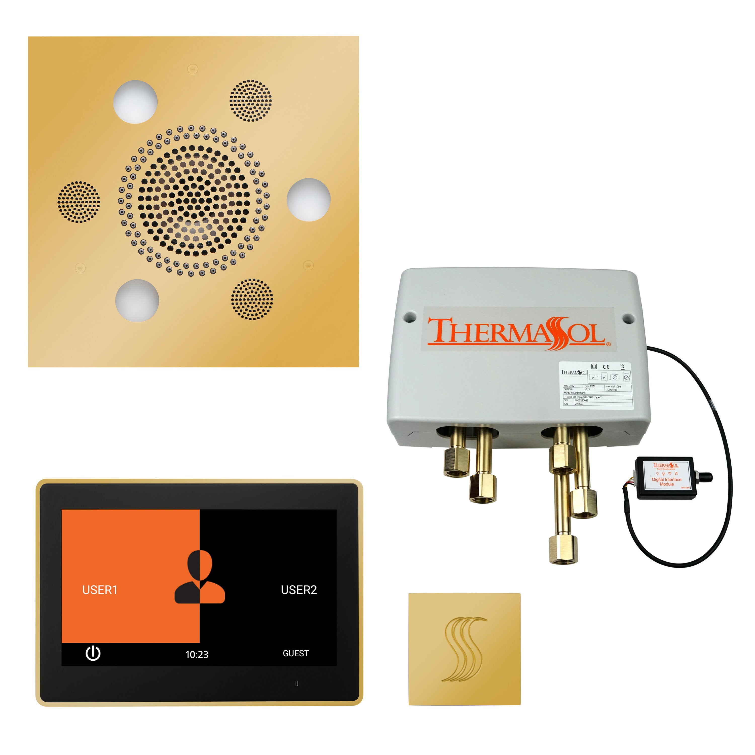 Total Wellness Package - Serenity Advanced (Square) + ThermaTouch 10 Control + Digital Shower Valve + Steam Head (Square) - Maison&Co.