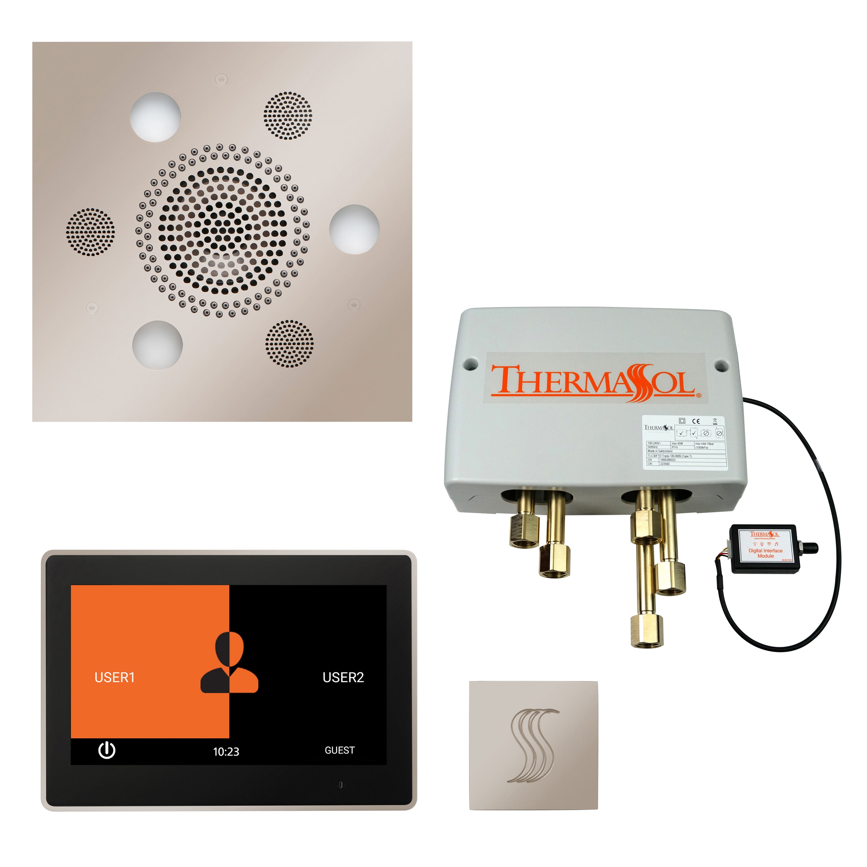 Total Wellness Package - Serenity Advanced (Square) + ThermaTouch 10 Control + Digital Shower Valve + Steam Head (Square) - Maison&Co.