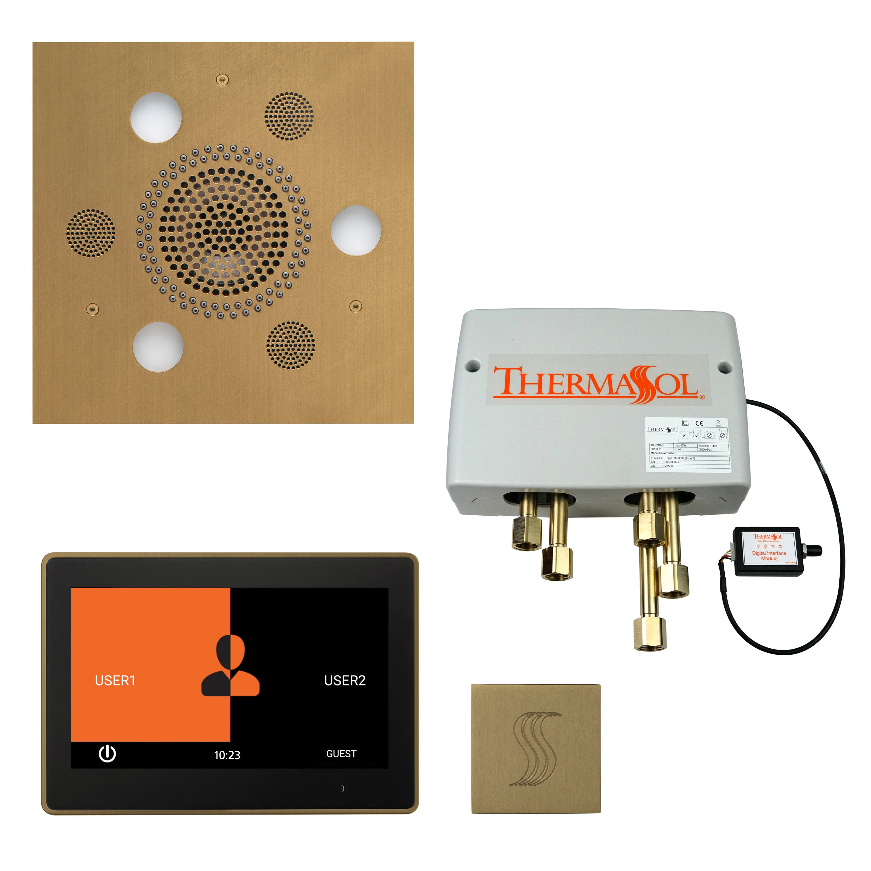 Total Wellness Package - Serenity Advanced (Square) + ThermaTouch 10 Control + Digital Shower Valve + Steam Head (Square) - Maison&Co.