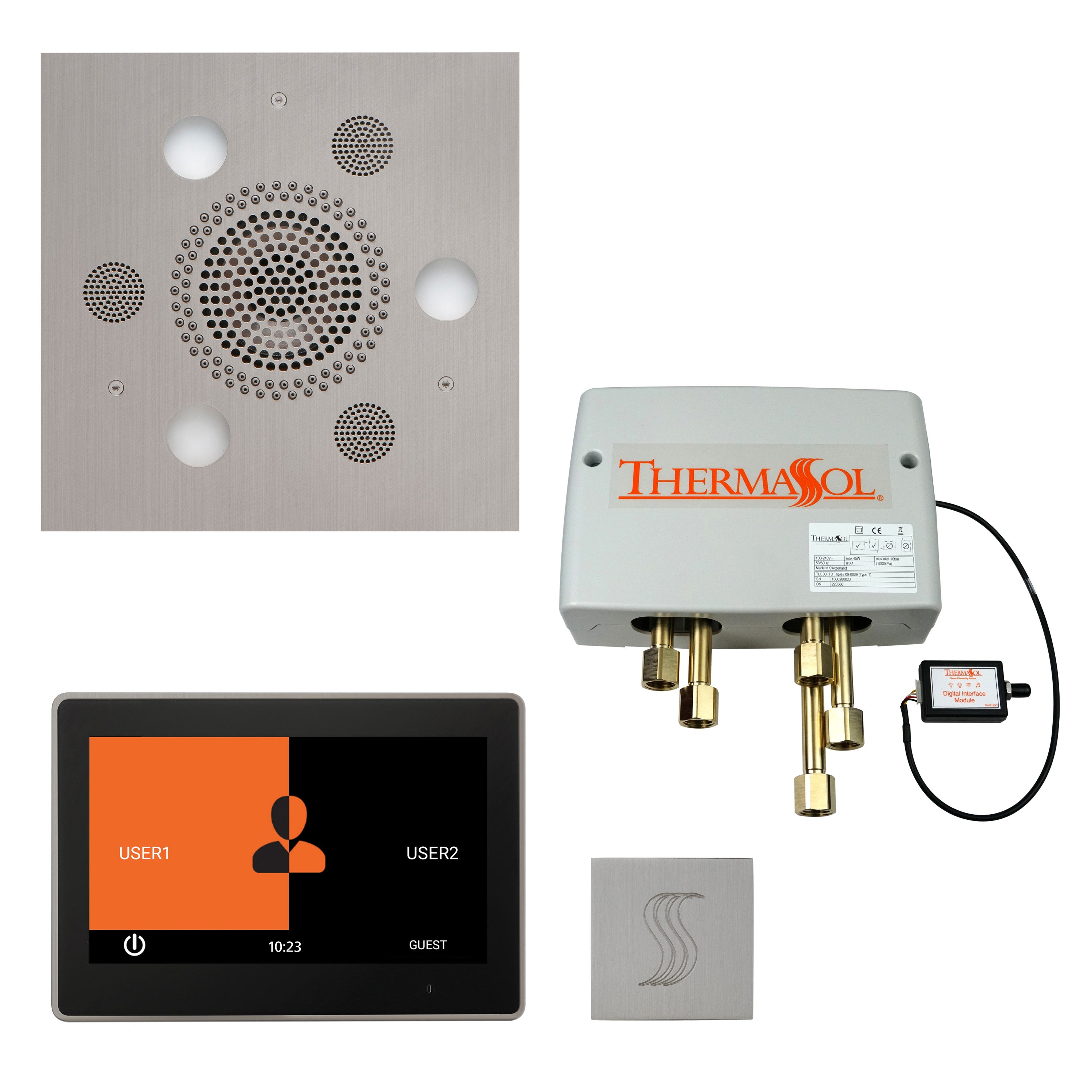 Total Wellness Package - Serenity Advanced (Square) + ThermaTouch 10 Control + Digital Shower Valve + Steam Head (Square) - Maison&Co.
