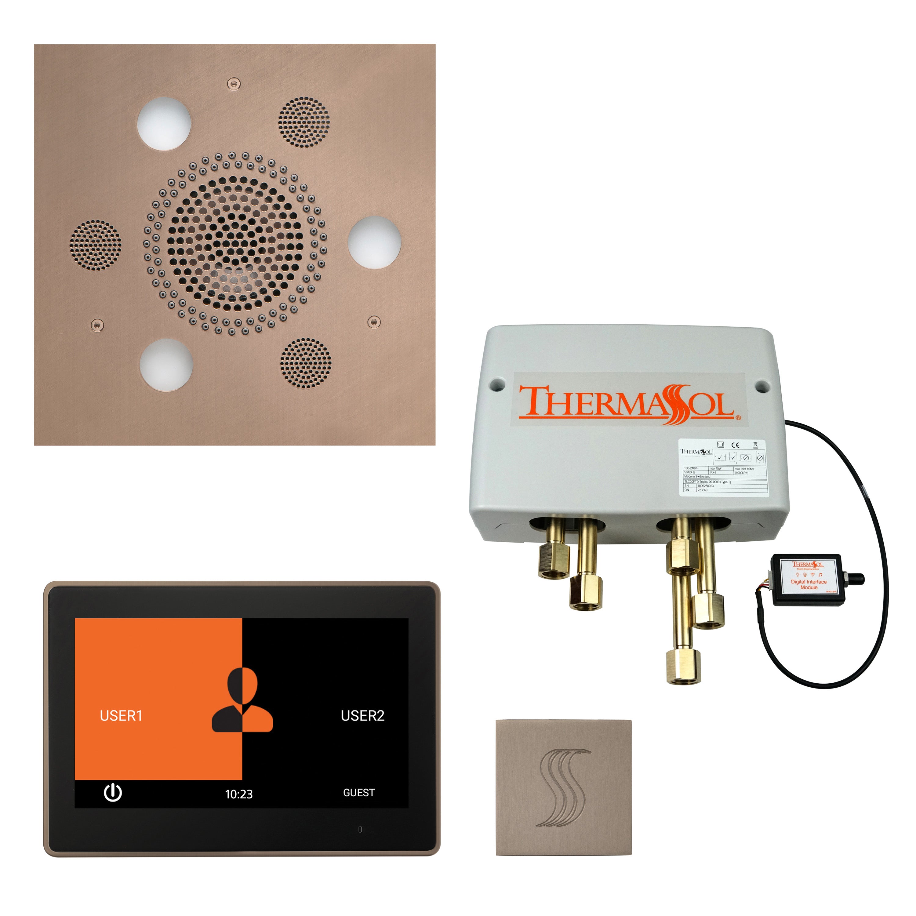 Total Wellness Package - Serenity Advanced (Square) + ThermaTouch 10 Control + Digital Shower Valve + Steam Head (Square) - Maison&Co.
