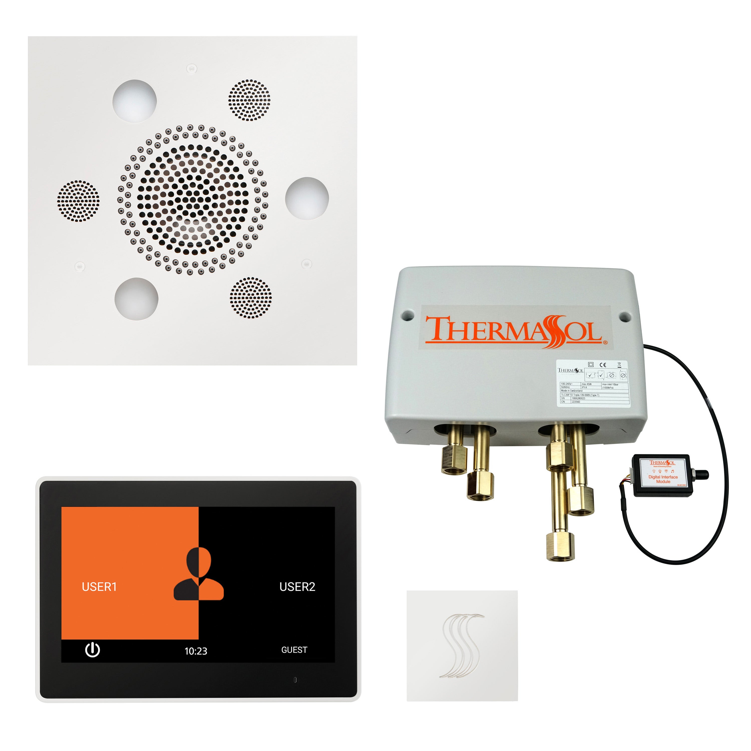 Total Wellness Package - Serenity Advanced (Square) + ThermaTouch 10 Control + Digital Shower Valve + Steam Head (Square) - Maison&Co.