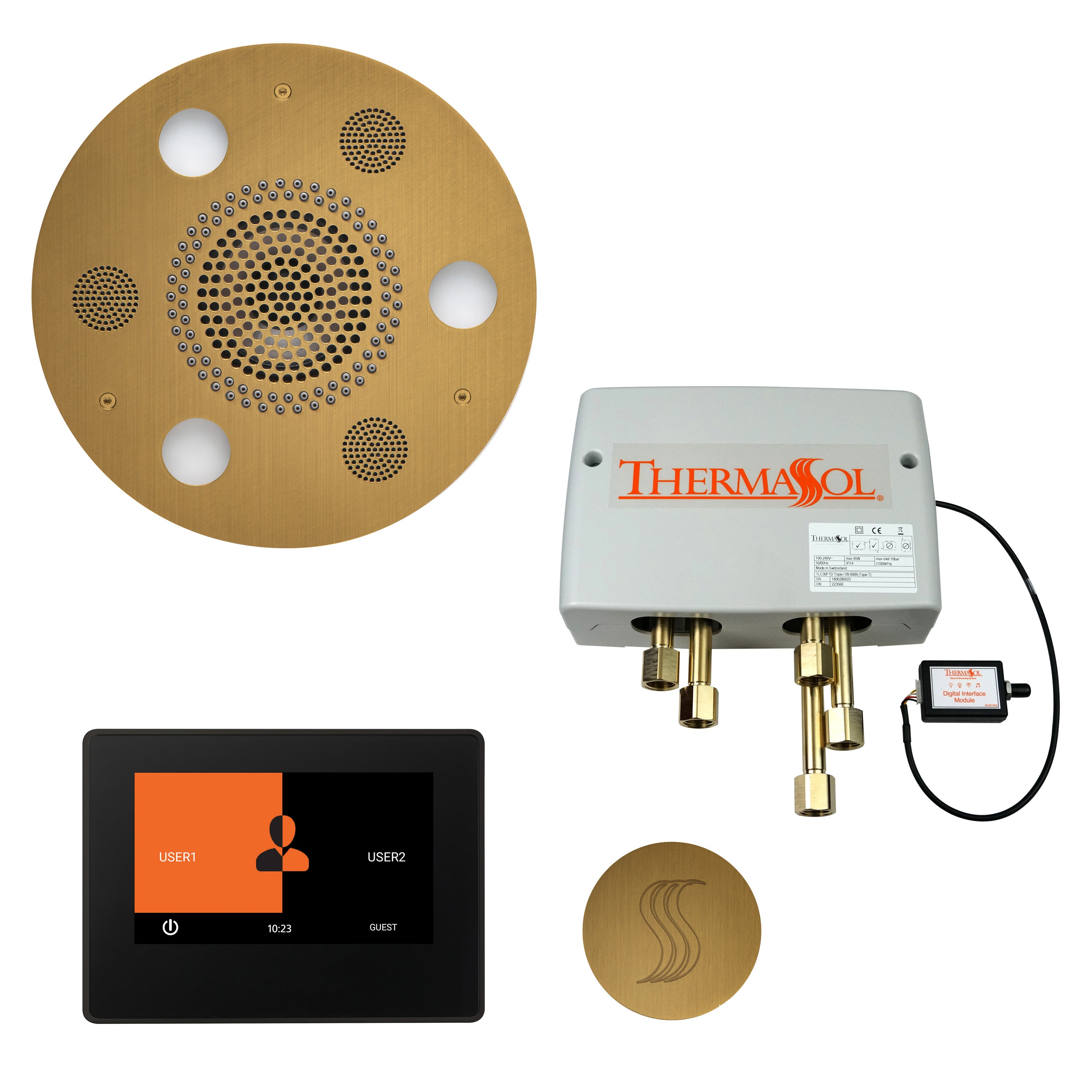 Total Wellness Package - Serenity Advanced (Round) + ThermaTouch 7 Control + Digital Shower Valve + Steam Head (Round) - Maison&Co.