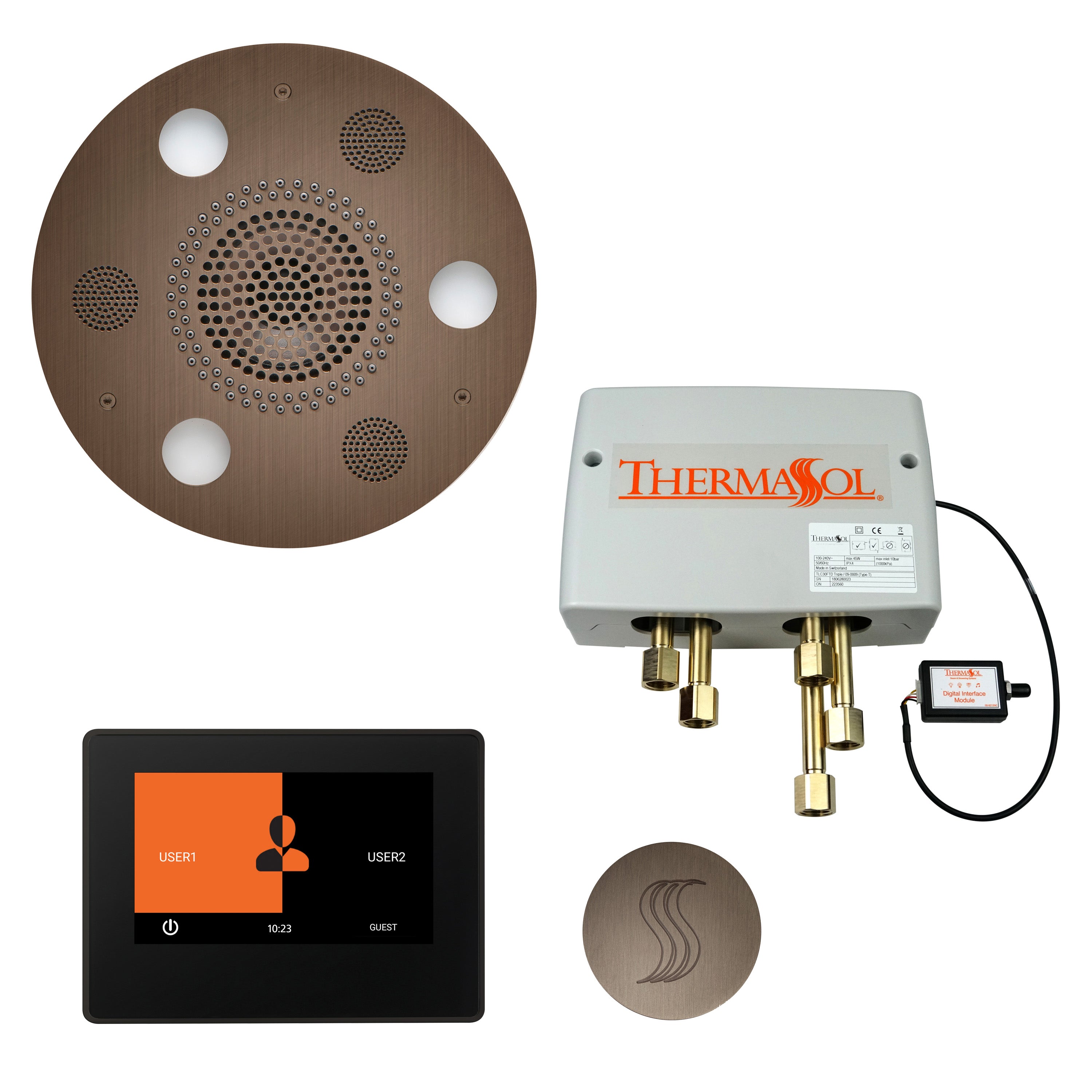 Total Wellness Package - Serenity Advanced (Round) + ThermaTouch 7 Control + Digital Shower Valve + Steam Head (Round) - Maison&Co.