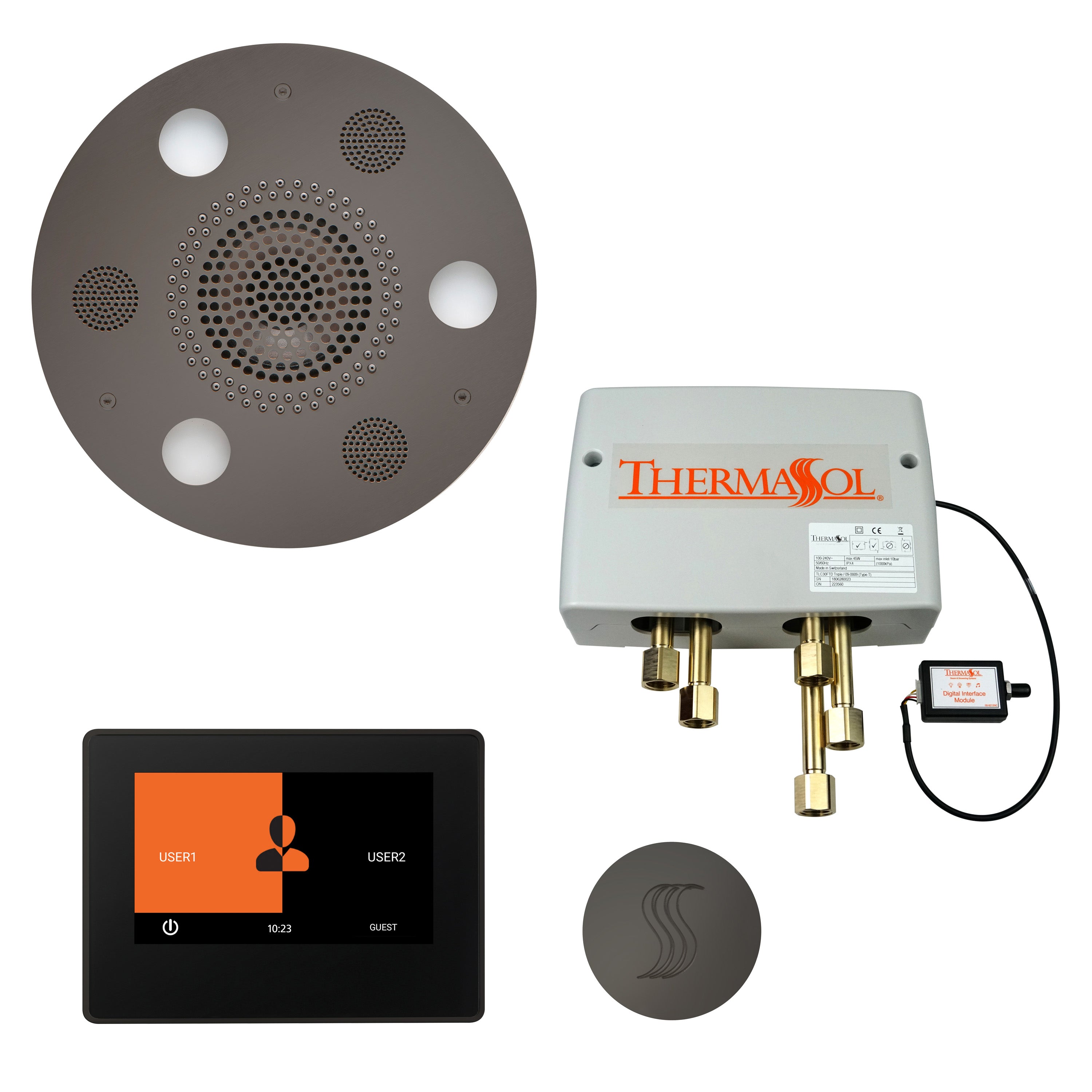 Total Wellness Package - Serenity Advanced (Round) + ThermaTouch 7 Control + Digital Shower Valve + Steam Head (Round) - Maison&Co.