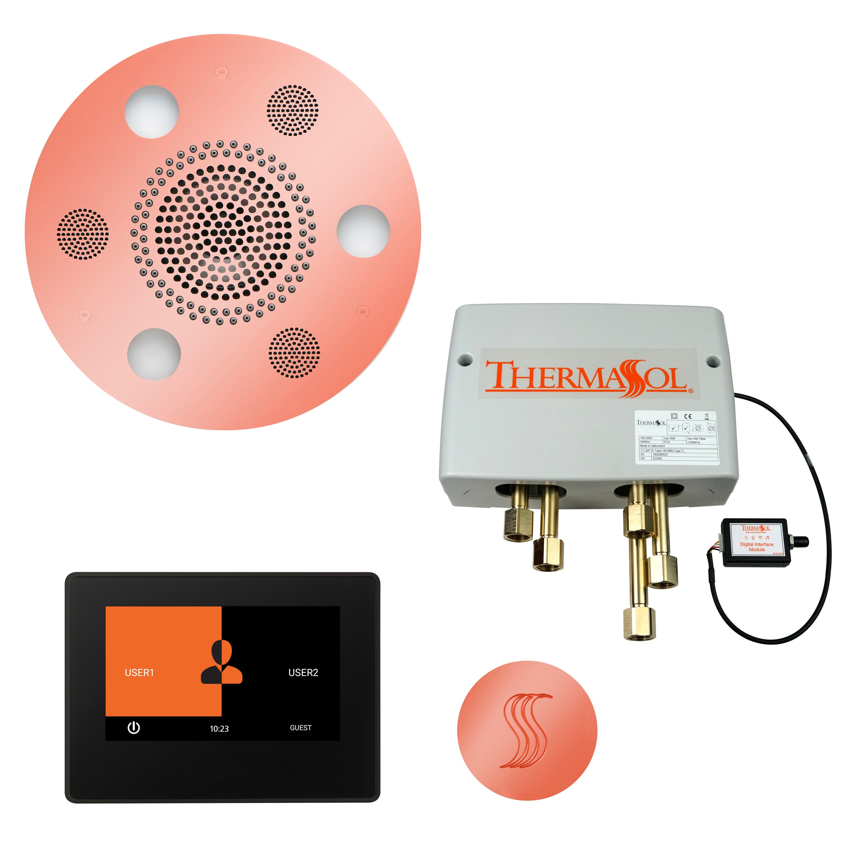 Total Wellness Package - Serenity Advanced (Round) + ThermaTouch 7 Control + Digital Shower Valve + Steam Head (Round) - Maison&Co.