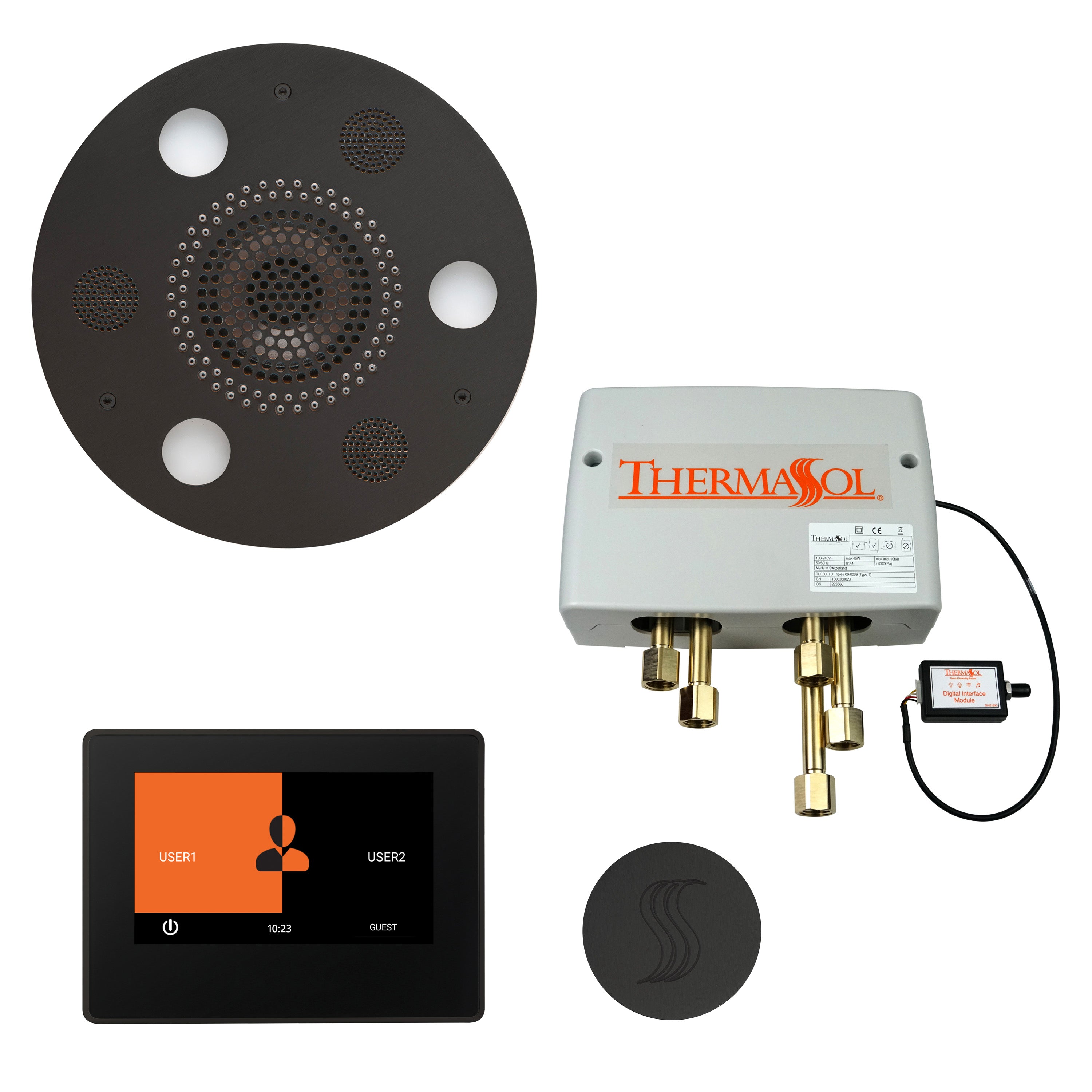 Total Wellness Package - Serenity Advanced (Round) + ThermaTouch 7 Control + Digital Shower Valve + Steam Head (Round) - Maison&Co.