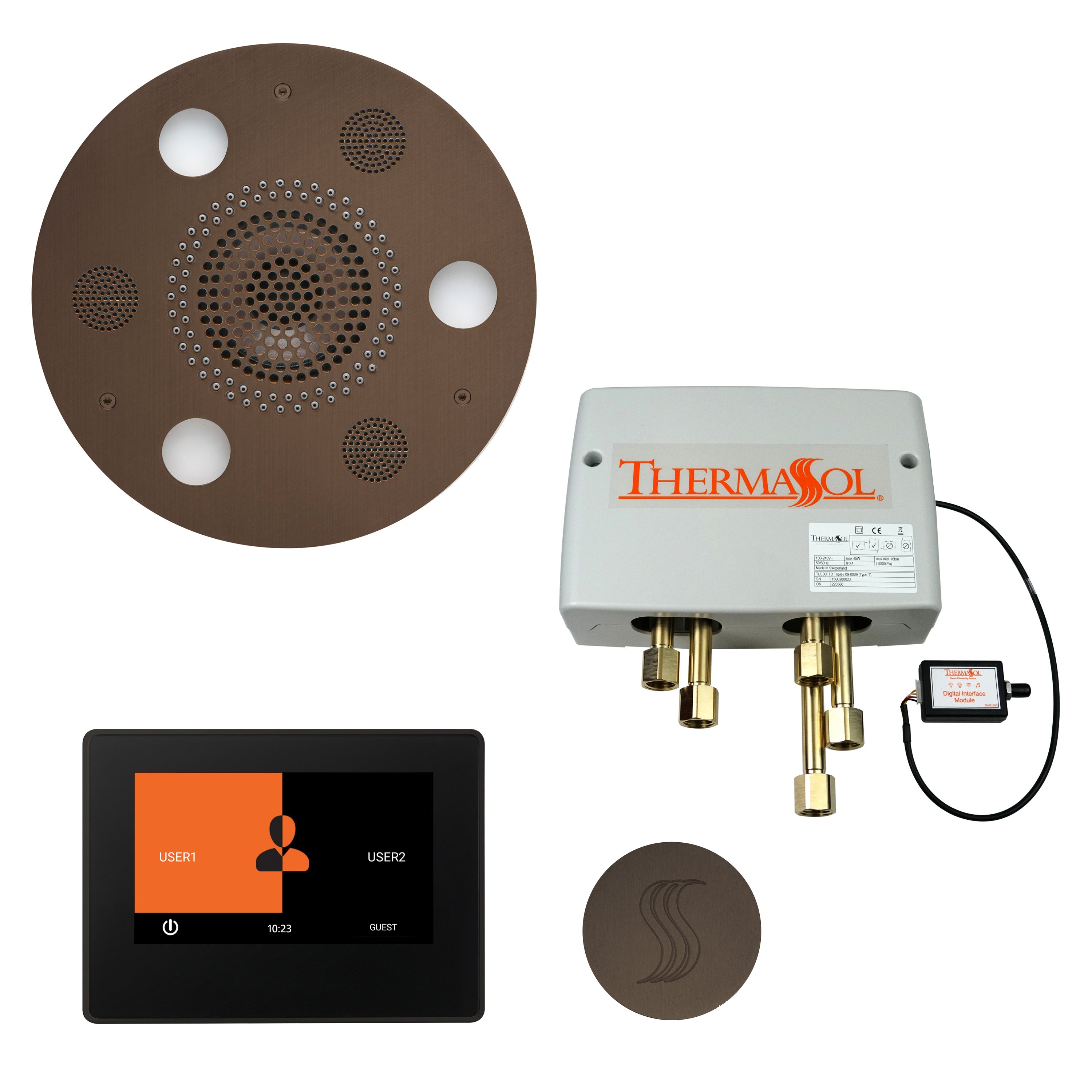 Total Wellness Package - Serenity Advanced (Round) + ThermaTouch 7 Control + Digital Shower Valve + Steam Head (Round) - Maison&Co.