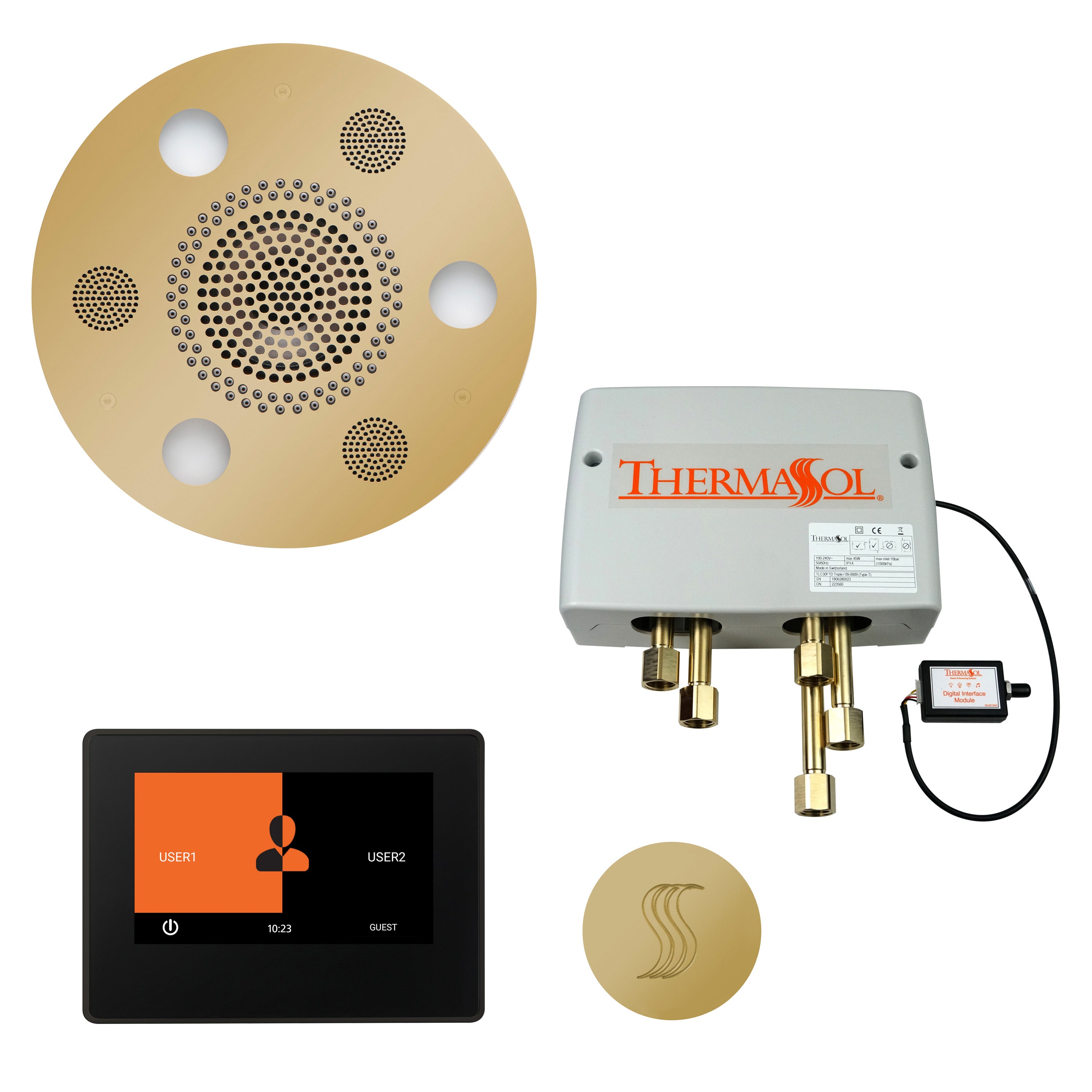 Total Wellness Package - Serenity Advanced (Round) + ThermaTouch 7 Control + Digital Shower Valve + Steam Head (Round) - Maison&Co.