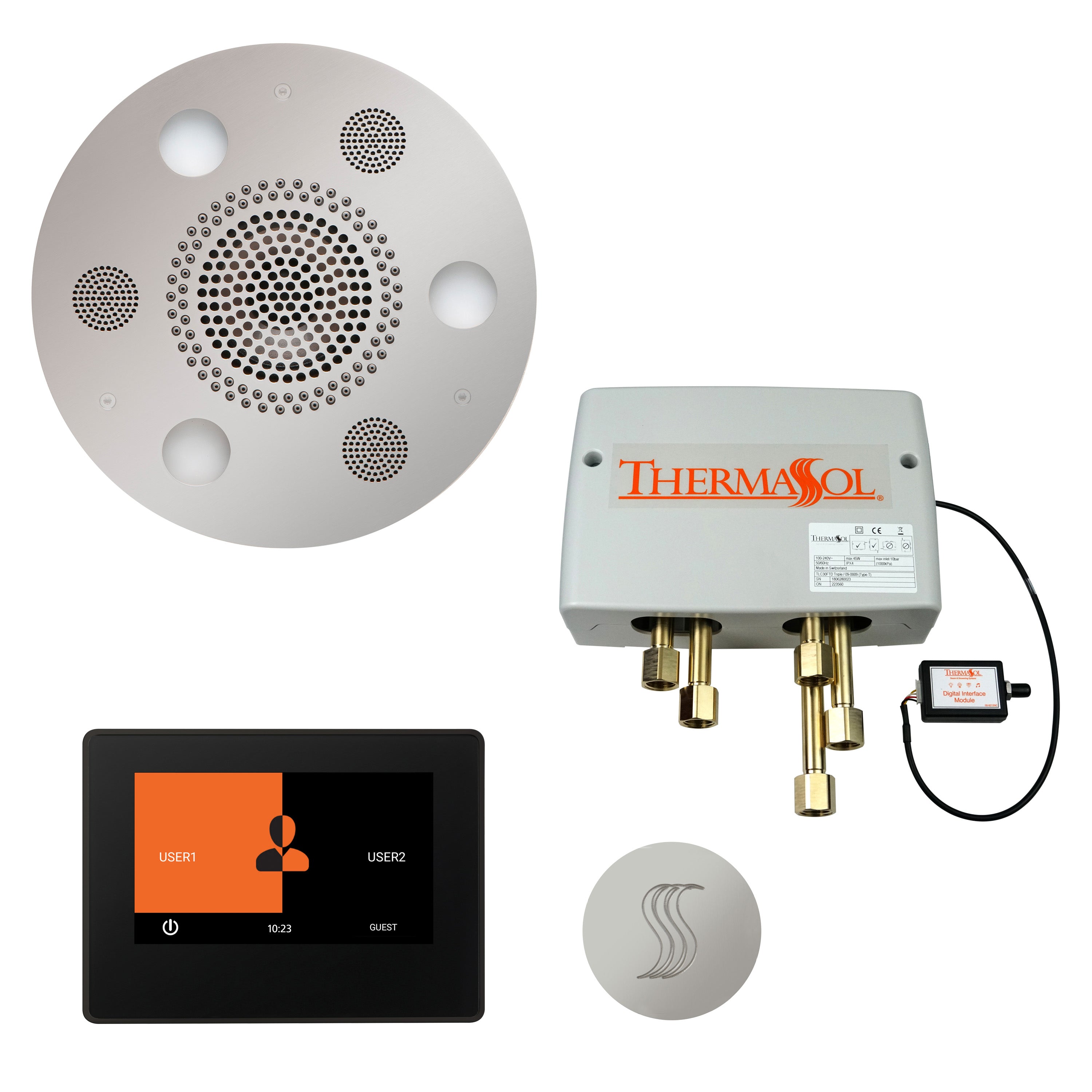 Total Wellness Package - Serenity Advanced (Round) + ThermaTouch 7 Control + Digital Shower Valve + Steam Head (Round) - Maison&Co.