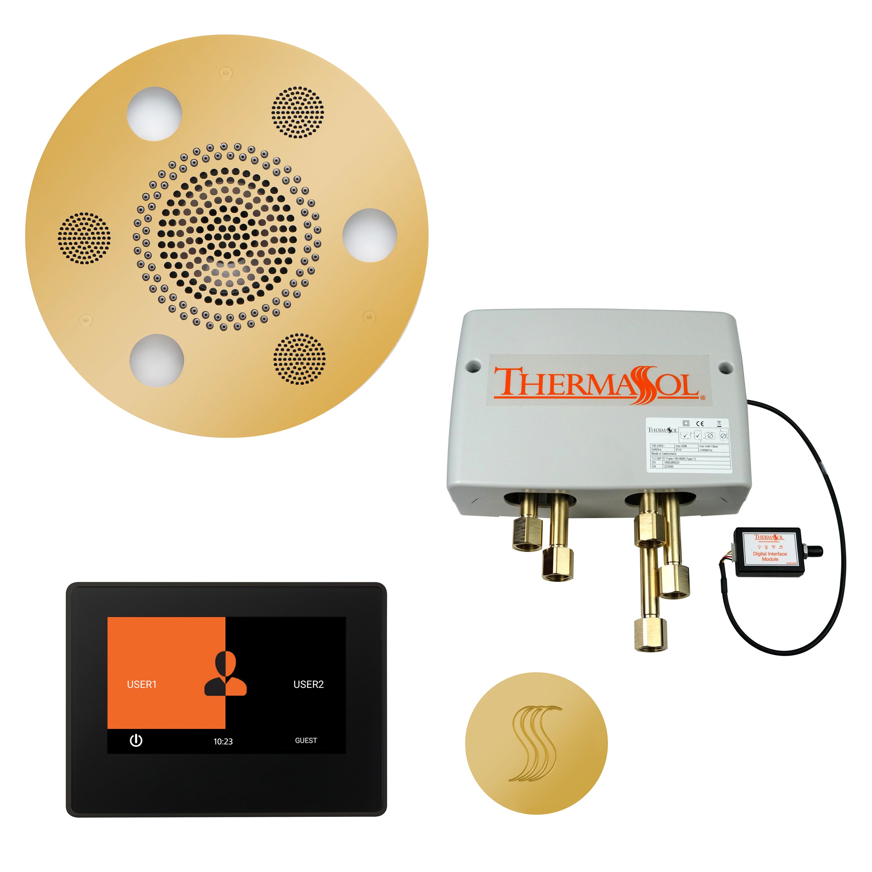 Total Wellness Package - Serenity Advanced (Round) + ThermaTouch 7 Control + Digital Shower Valve + Steam Head (Round) - Maison&Co.