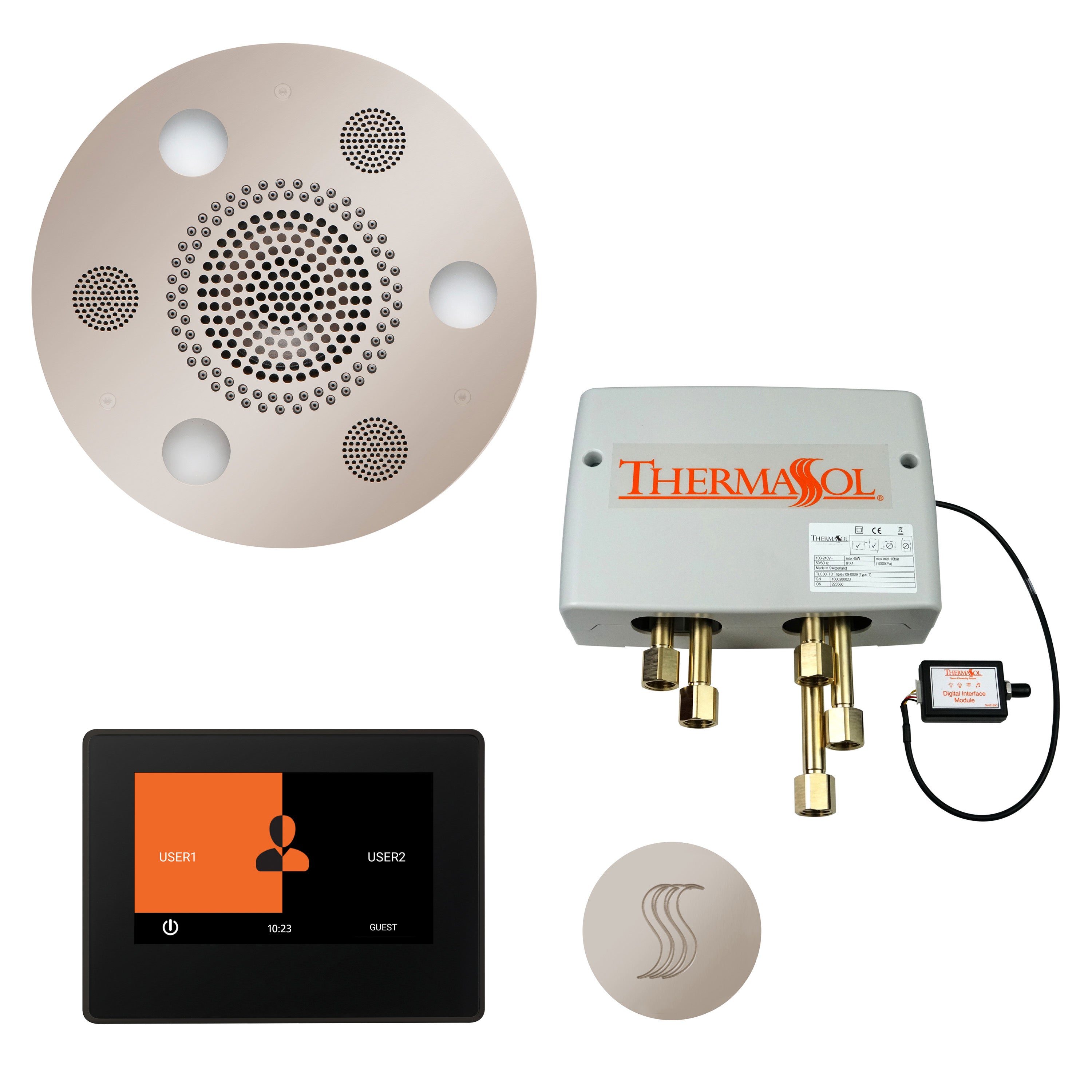 Total Wellness Package - Serenity Advanced (Round) + ThermaTouch 7 Control + Digital Shower Valve + Steam Head (Round) - Maison&Co.