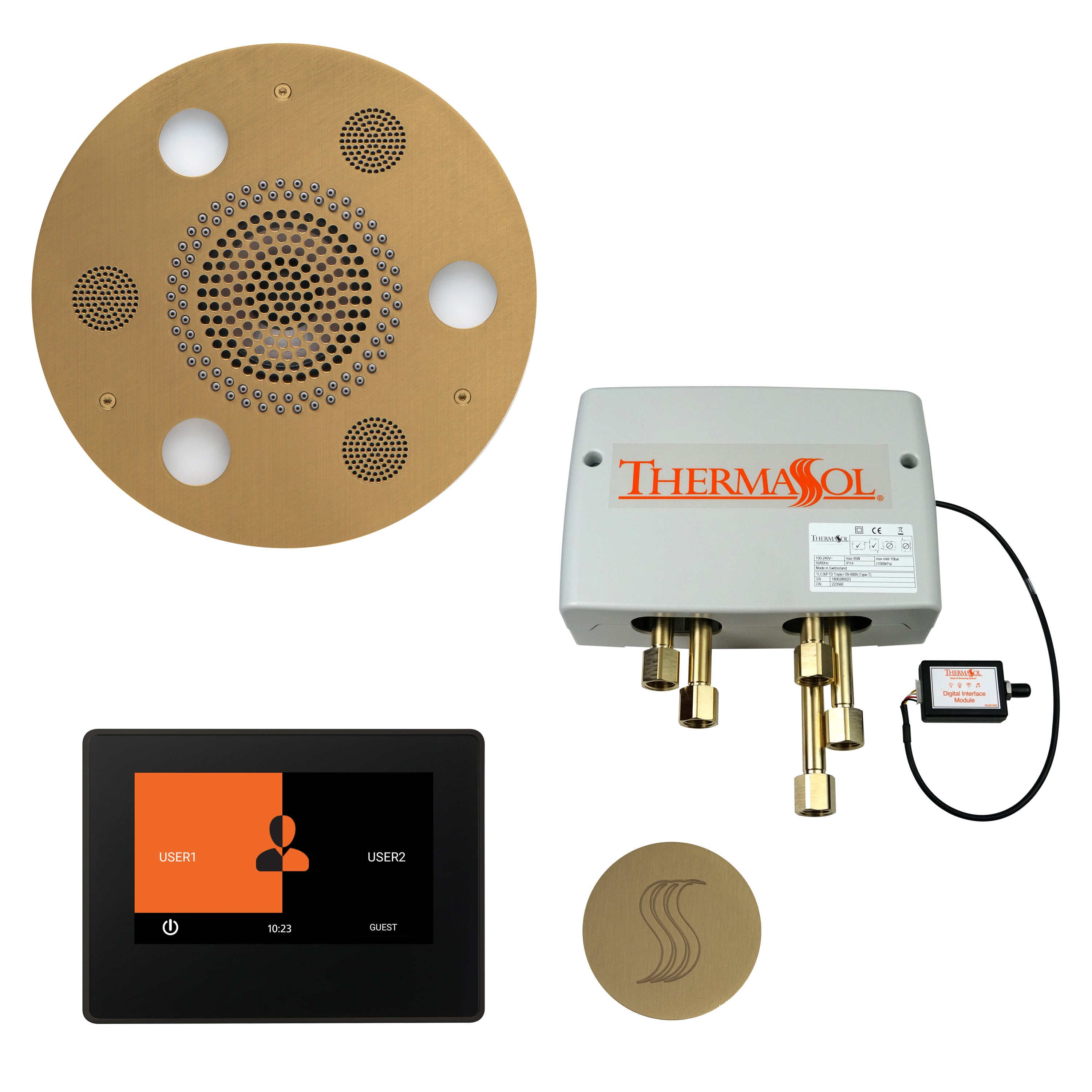 Total Wellness Package - Serenity Advanced (Round) + ThermaTouch 7 Control + Digital Shower Valve + Steam Head (Round) - Maison&Co.