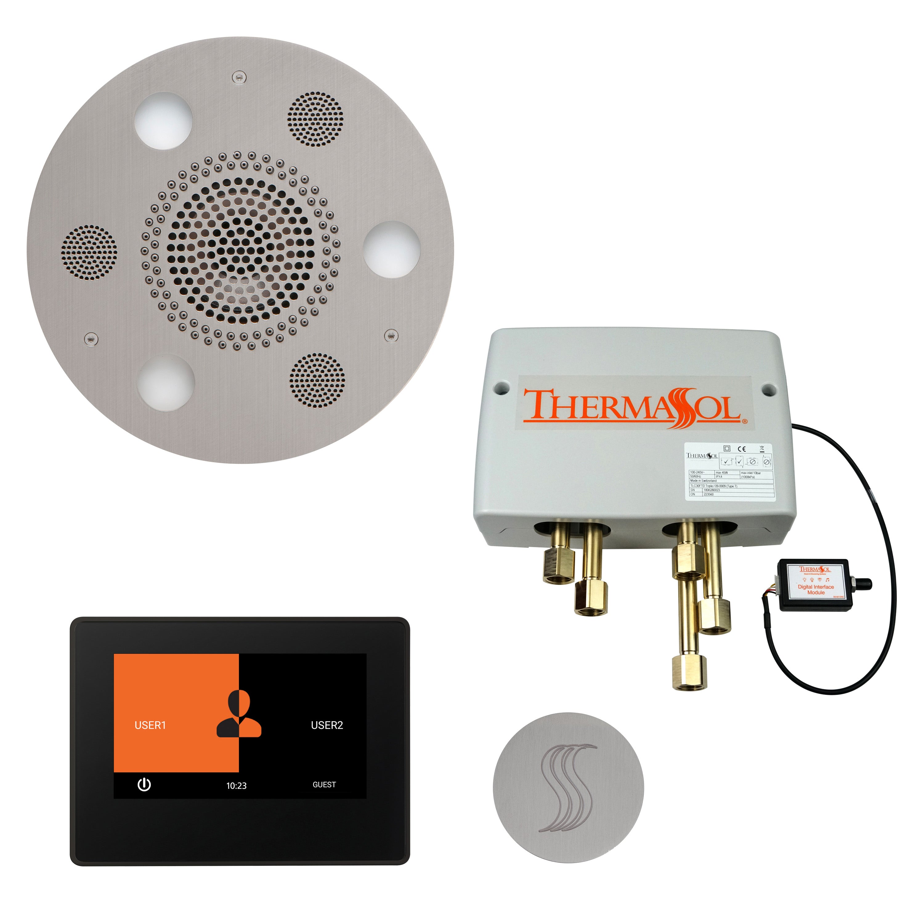 Total Wellness Package - Serenity Advanced (Round) + ThermaTouch 7 Control + Digital Shower Valve + Steam Head (Round) - Maison&Co.
