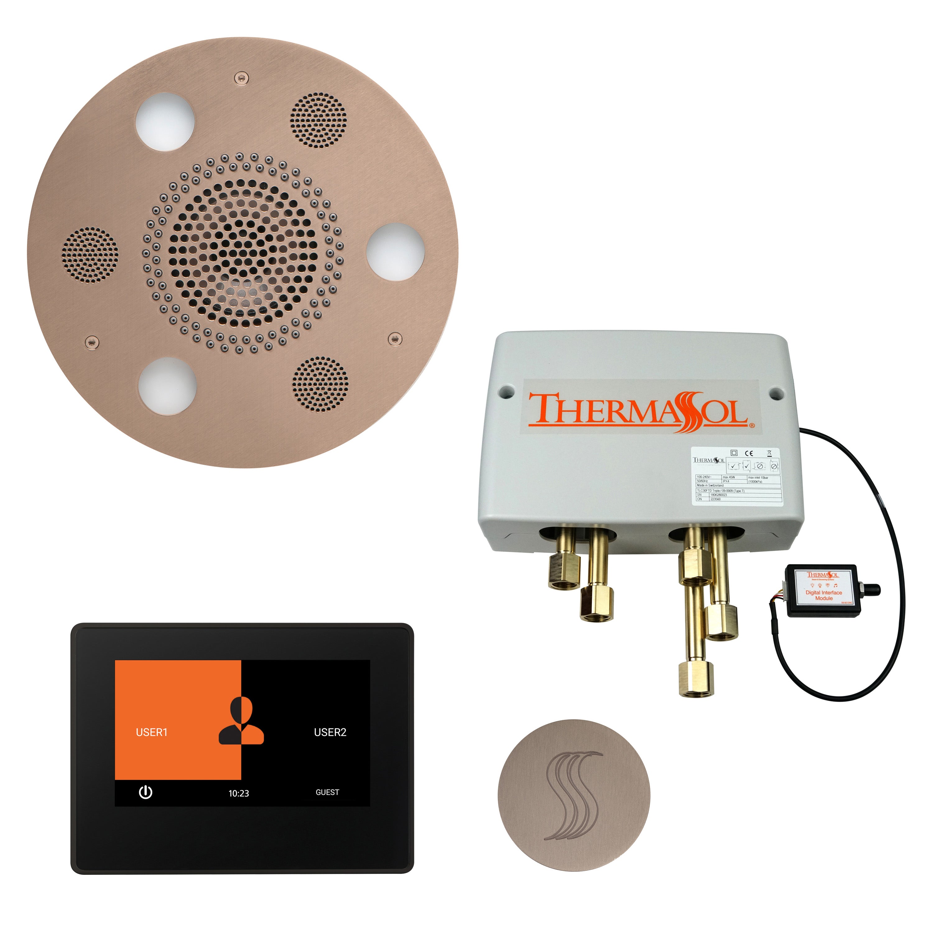 Total Wellness Package - Serenity Advanced (Round) + ThermaTouch 7 Control + Digital Shower Valve + Steam Head (Round) - Maison&Co.