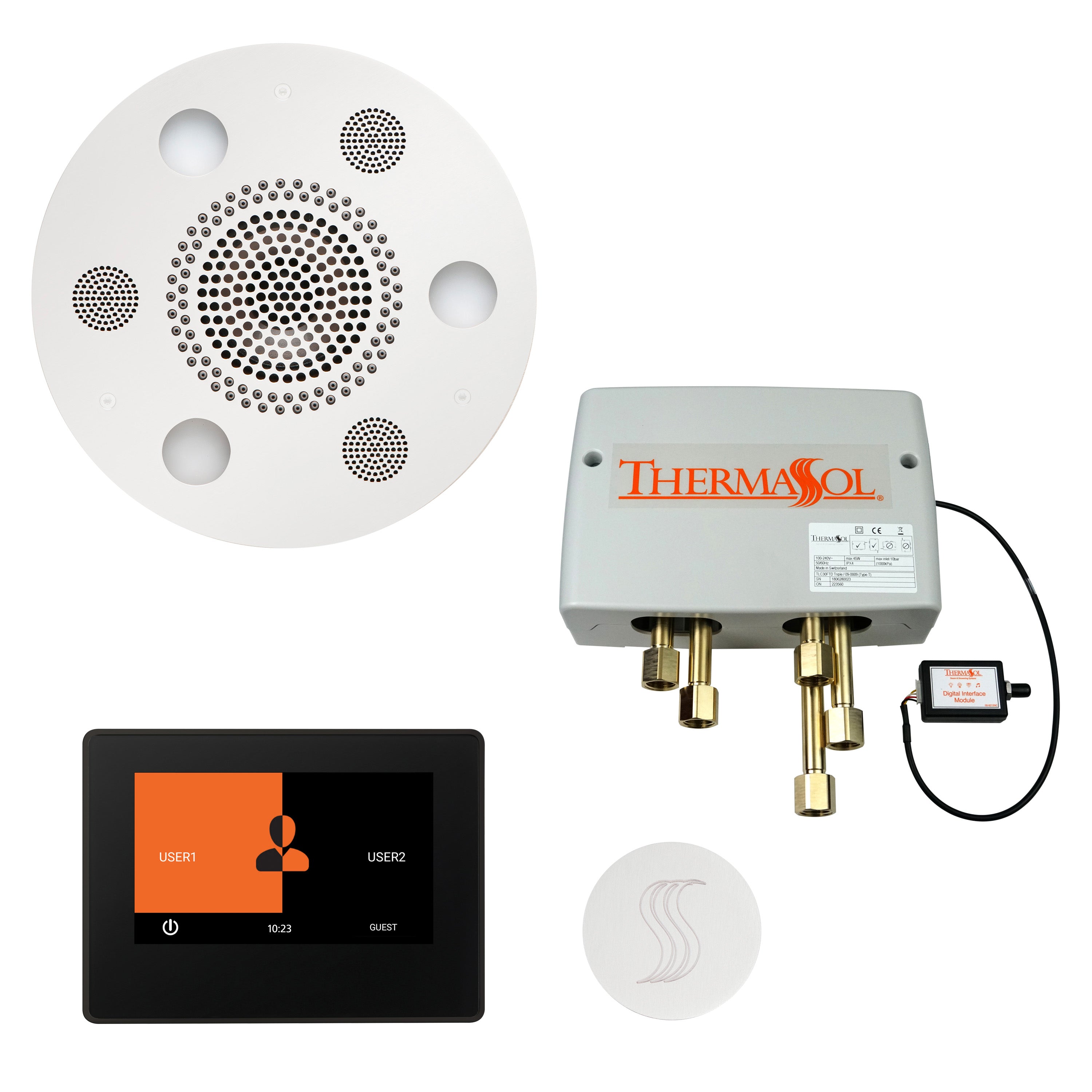 Total Wellness Package - Serenity Advanced (Round) + ThermaTouch 7 Control + Digital Shower Valve + Steam Head (Round) - Maison&Co.
