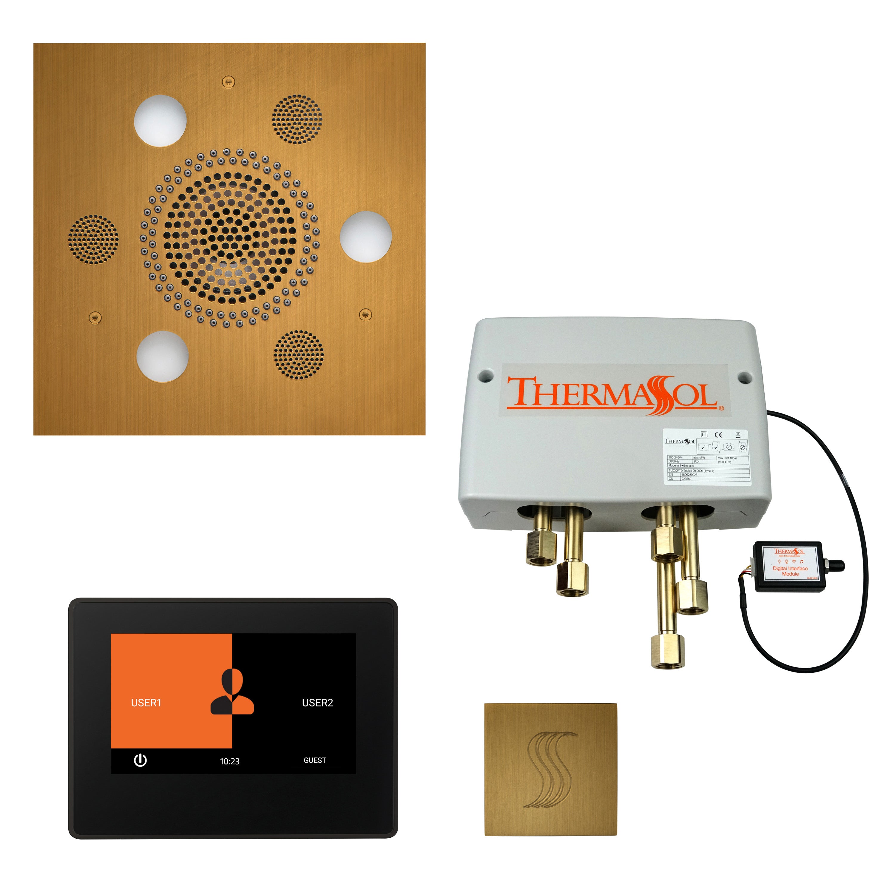 Total Wellness Package - Serenity Advanced (Square) + ThermaTouch 7 Control + Digital Shower Valve + Steam Head (Square) - Maison&Co.