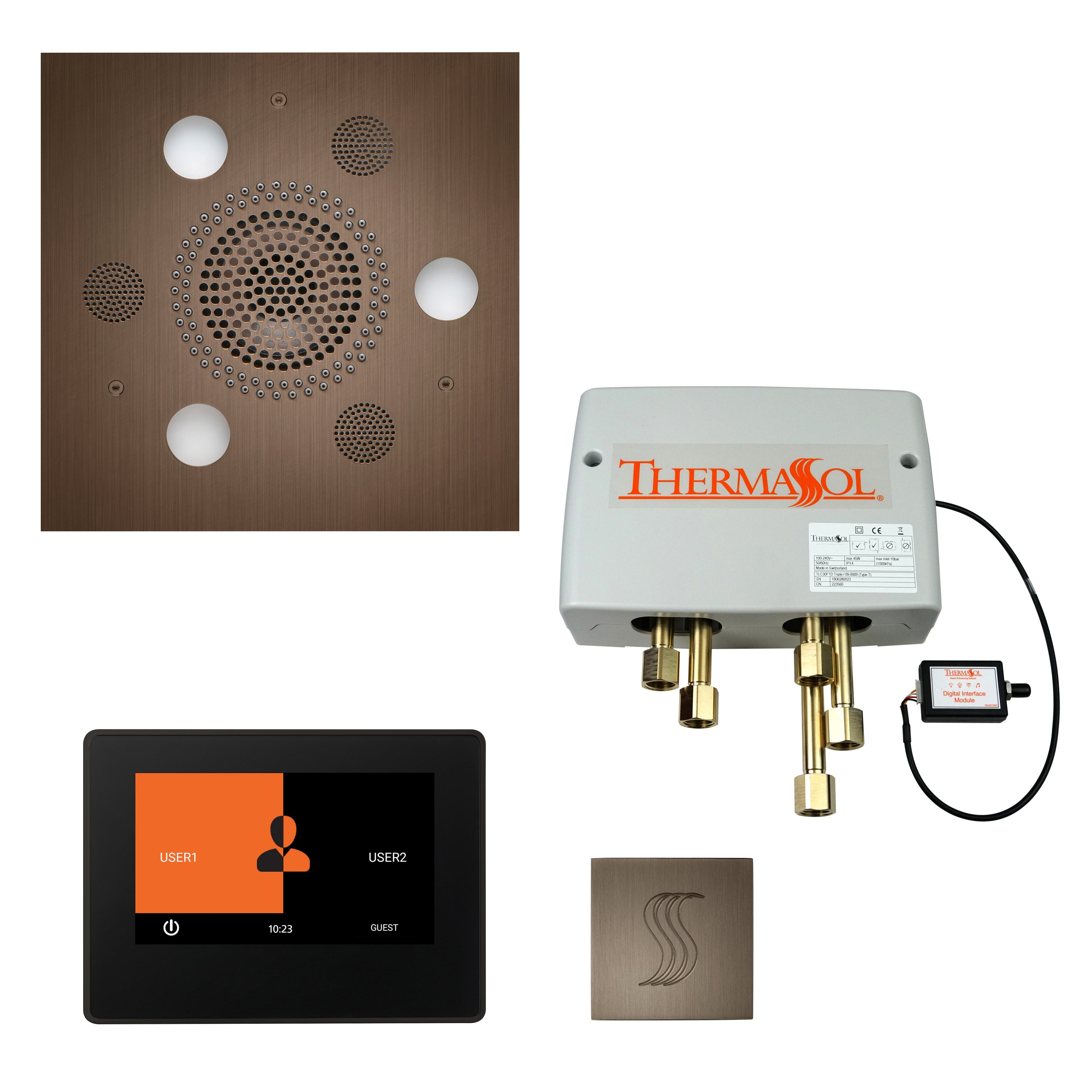 Total Wellness Package - Serenity Advanced (Square) + ThermaTouch 7 Control + Digital Shower Valve + Steam Head (Square) - Maison&Co.