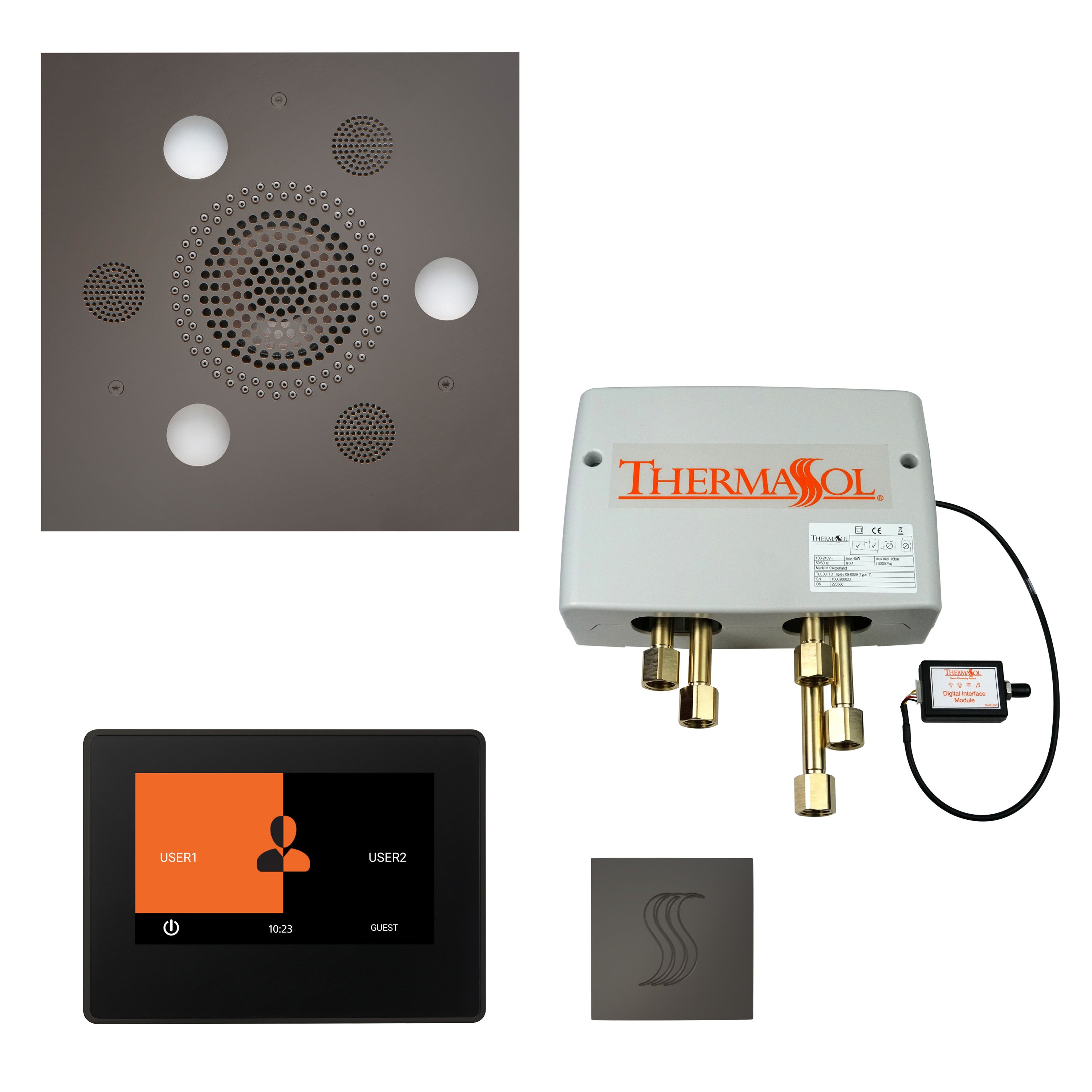 Total Wellness Package - Serenity Advanced (Square) + ThermaTouch 7 Control + Digital Shower Valve + Steam Head (Square) - Maison&Co.