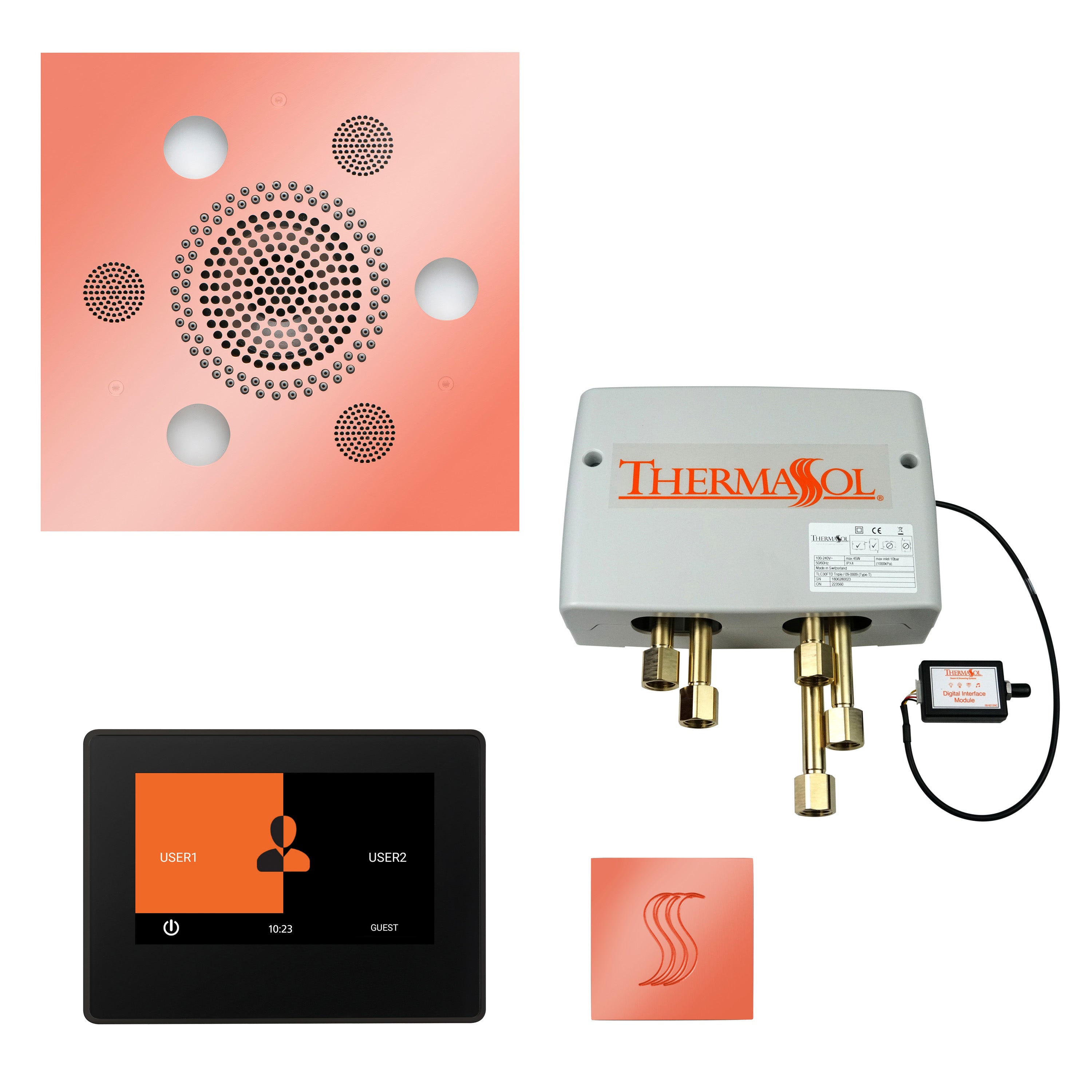Total Wellness Package - Serenity Advanced (Square) + ThermaTouch 7 Control + Digital Shower Valve + Steam Head (Square) - Maison&Co.